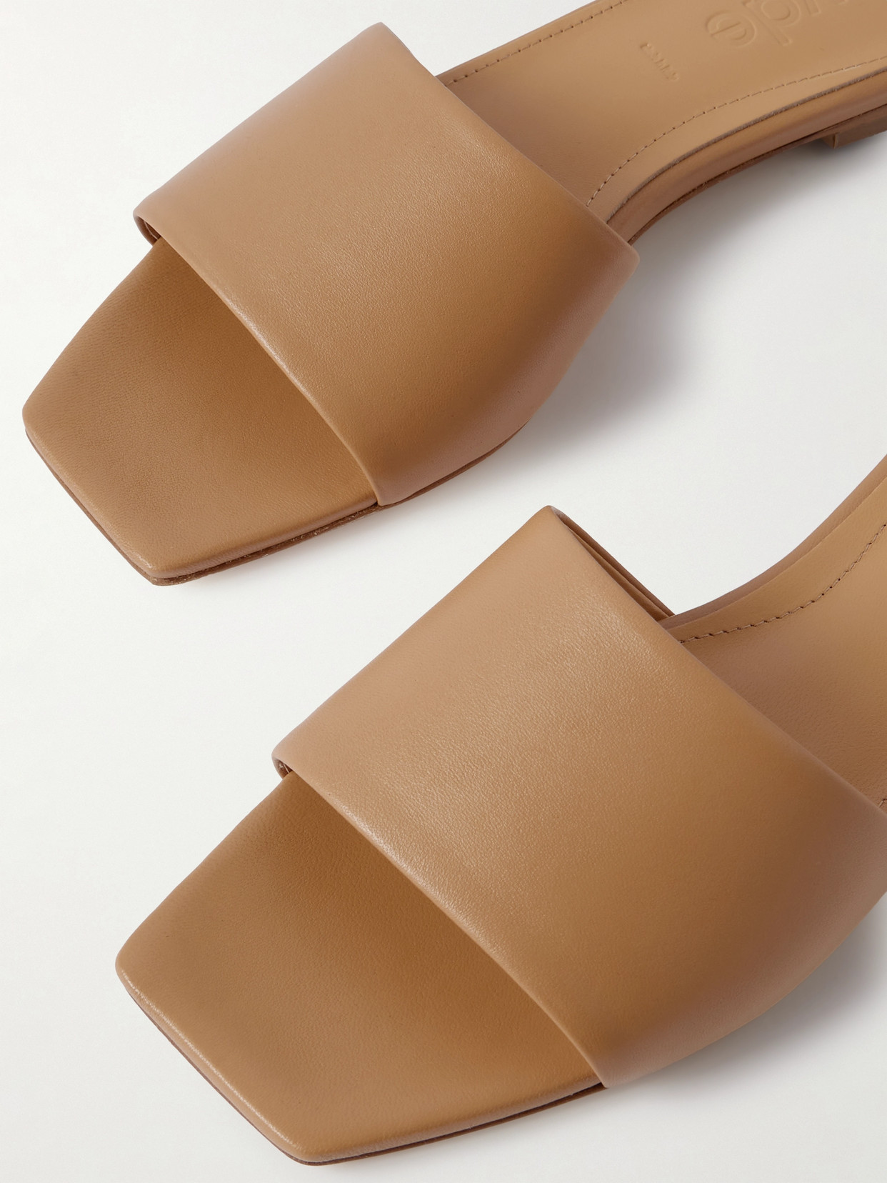 Aeyde Anna Leather Slides In Brown