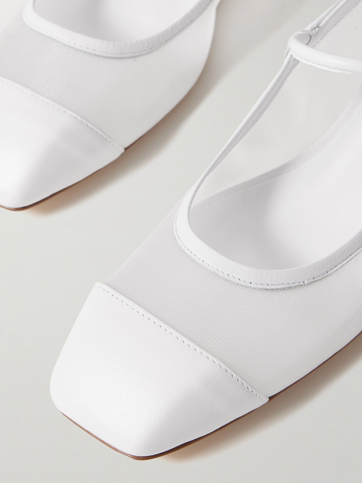 Aeyde Uma Nappa Leather Ballet Flats In White