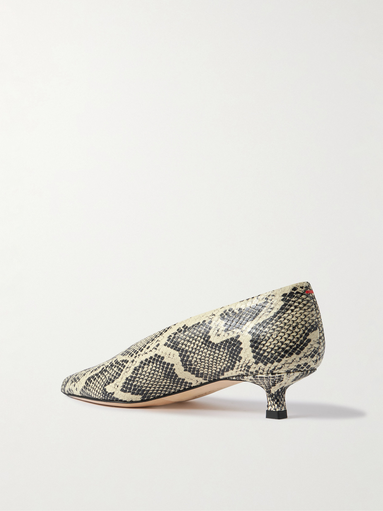 Aeyde Womens Clara Pointed-toe Snake-print Heeled Leather Pumps Crea In Animal Print