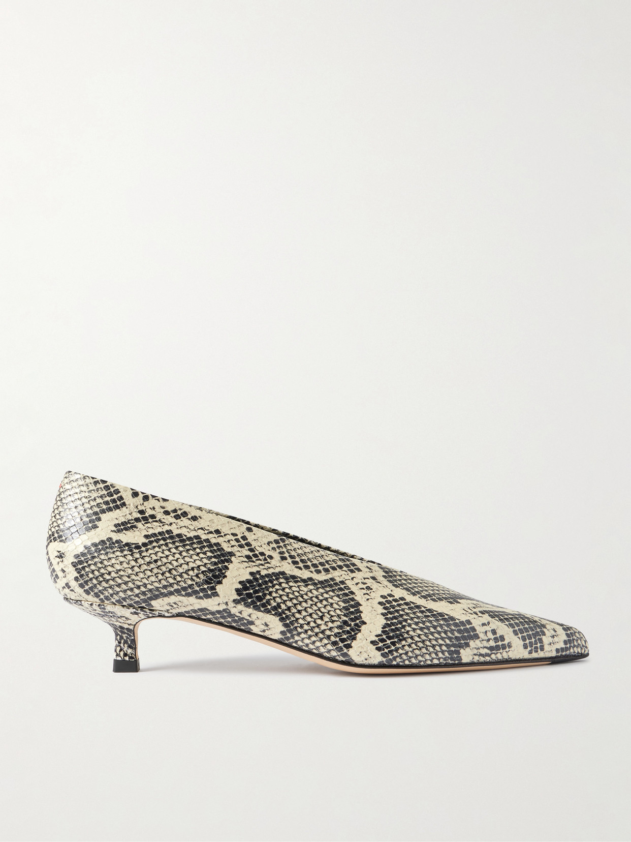 Aeyde Womens Clara Pointed-toe Snake-print Heeled Leather Pumps Crea In Animal Print