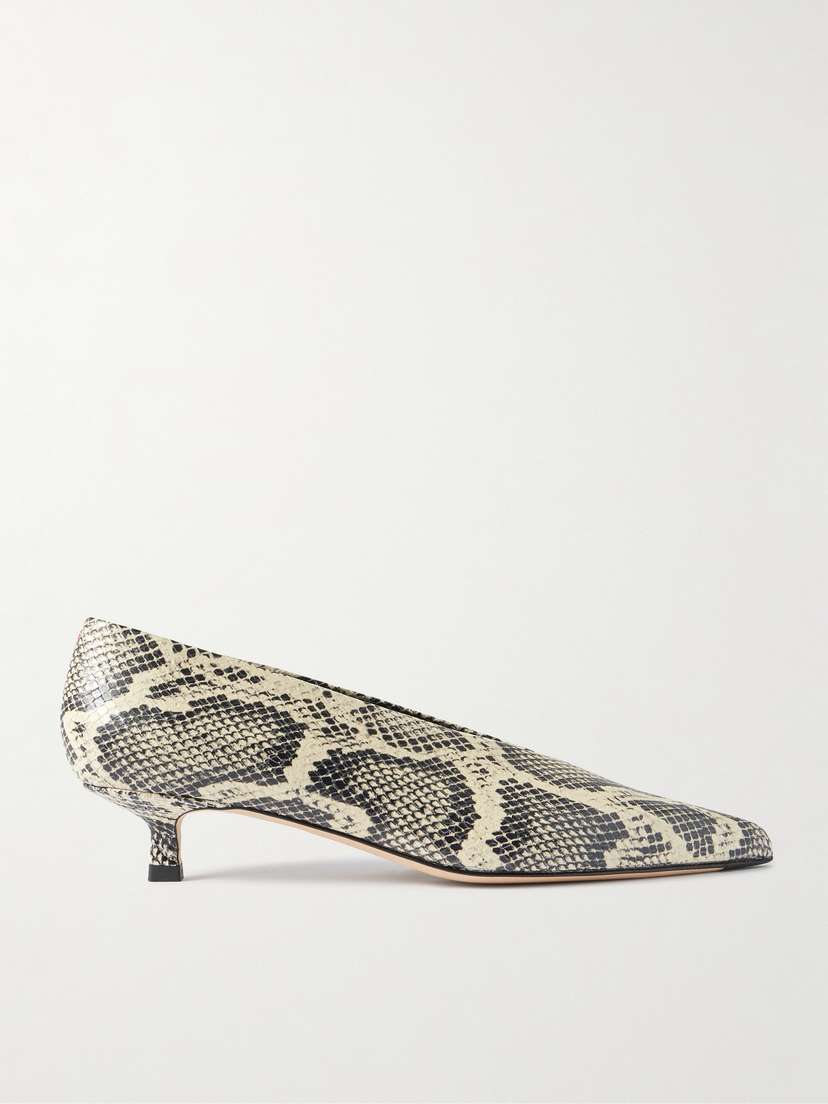 aeyde Clara Snake-effect Leather Pumps