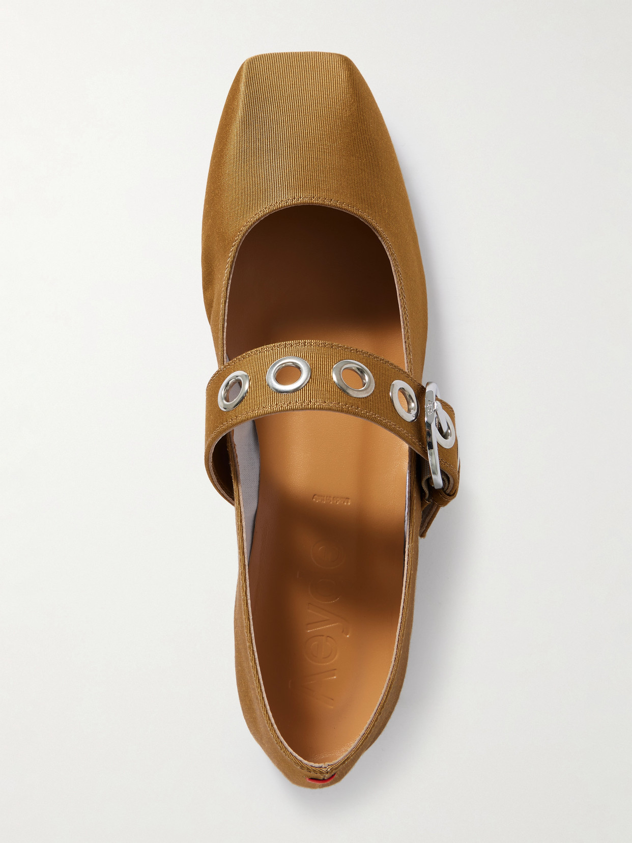 Aeyde Uma Embellished Grosgrain Mary Jane Ballet Flats In Brown