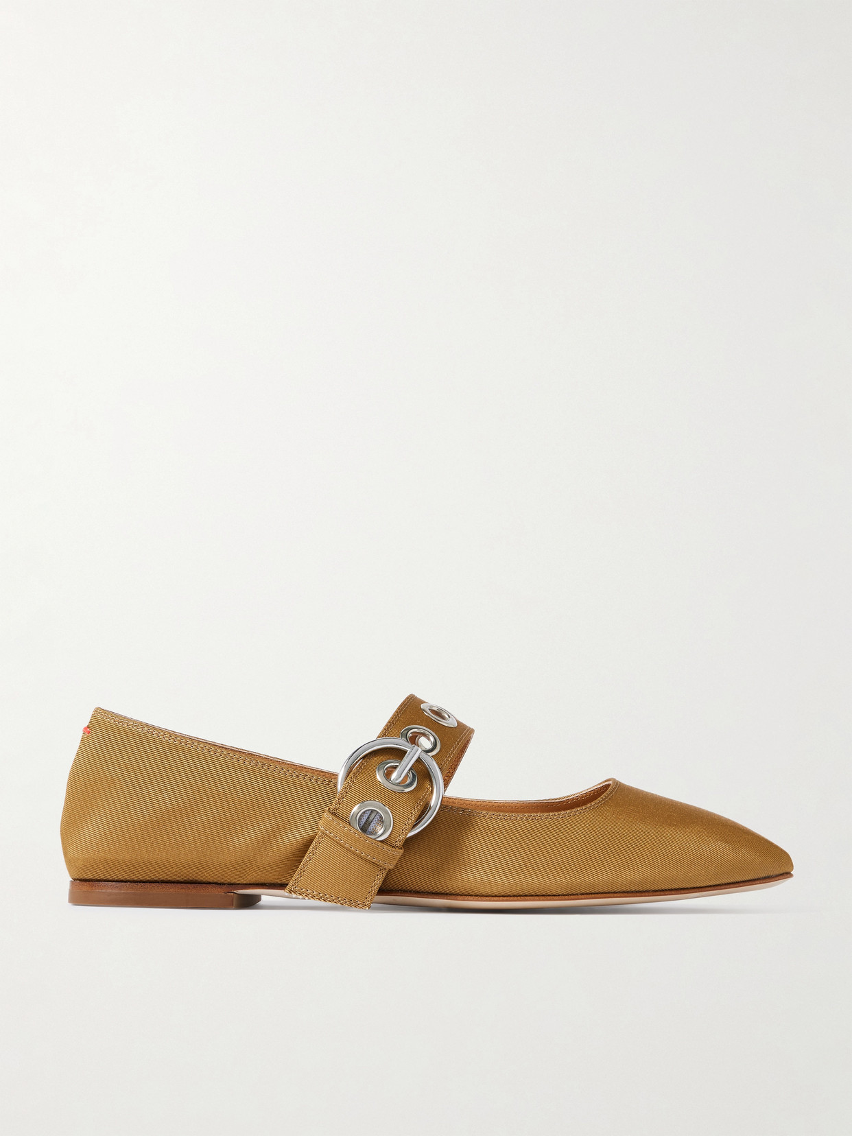 Aeyde Uma Embellished Grosgrain Mary Jane Ballet Flats In Brown