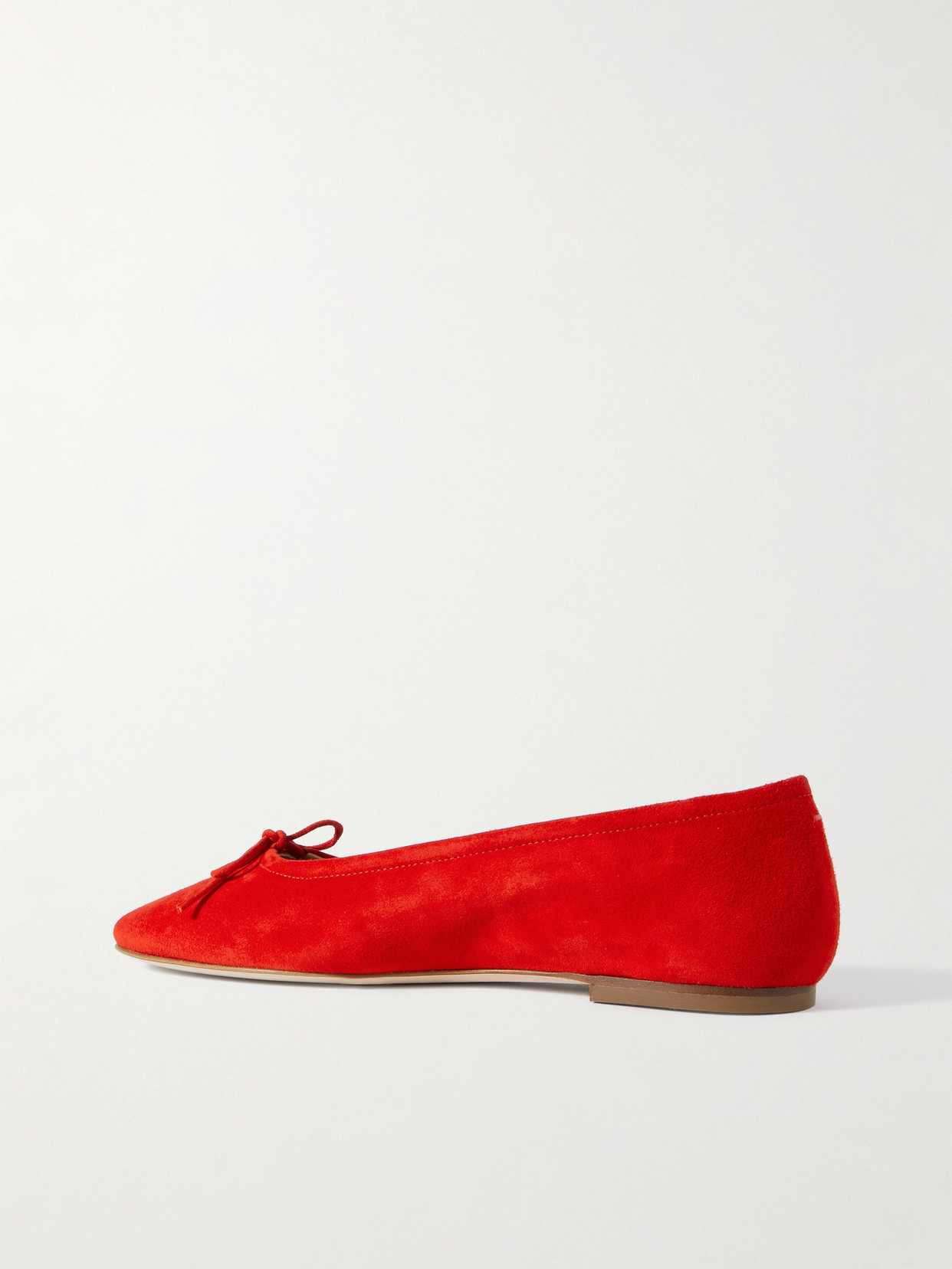 Aeyde Red Delfina Suede Ballerina Flats In Red