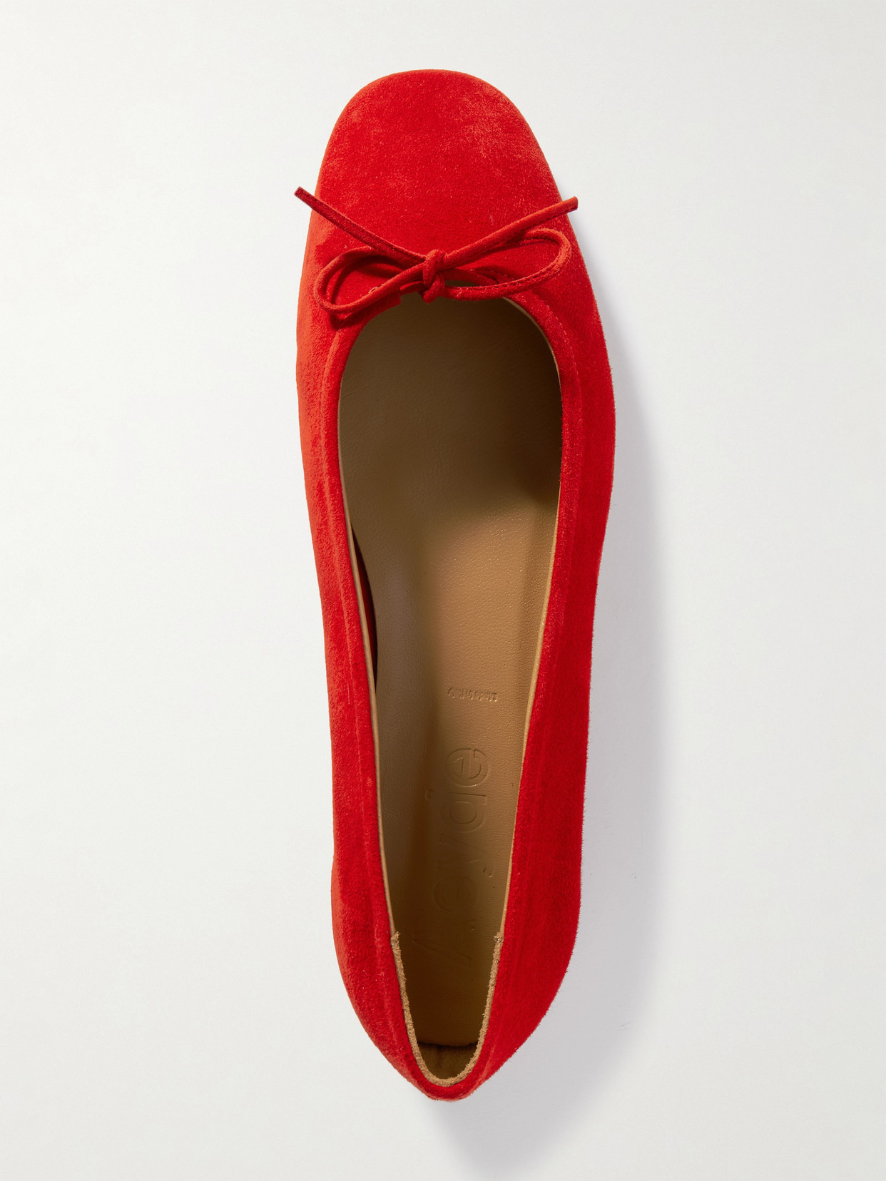 Aeyde Red Delfina Suede Ballerina Flats In Red