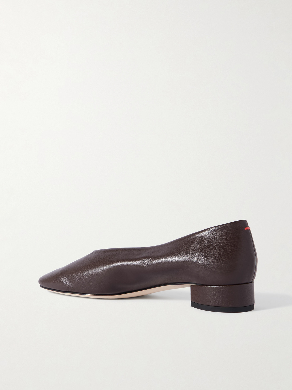 Aeyde Brown Delia Leather Ballerina Flats In Brown