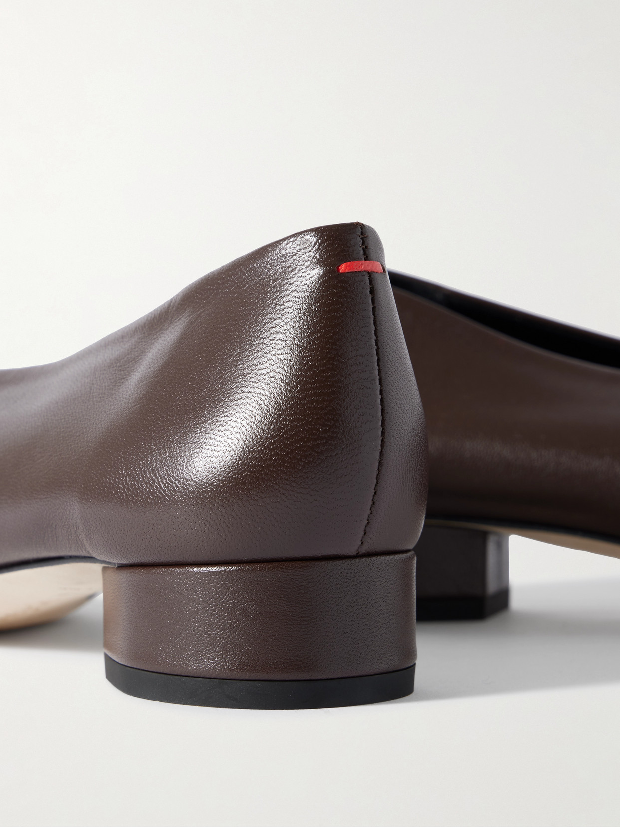 Aeyde Brown Delia Leather Ballerina Flats In Brown