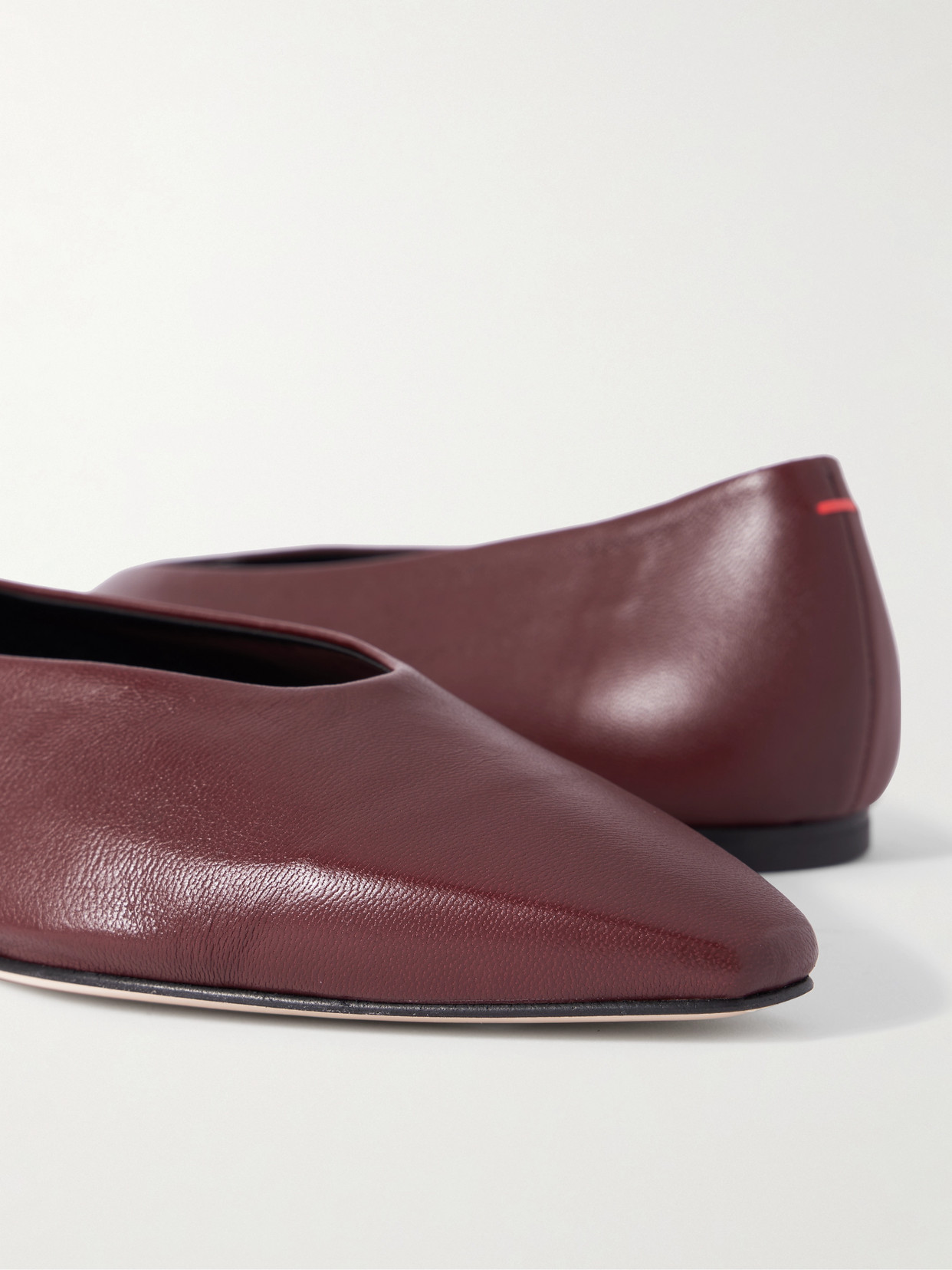 Aeyde Womens Wine Betty Pointed-toe Leather Ballet Flats