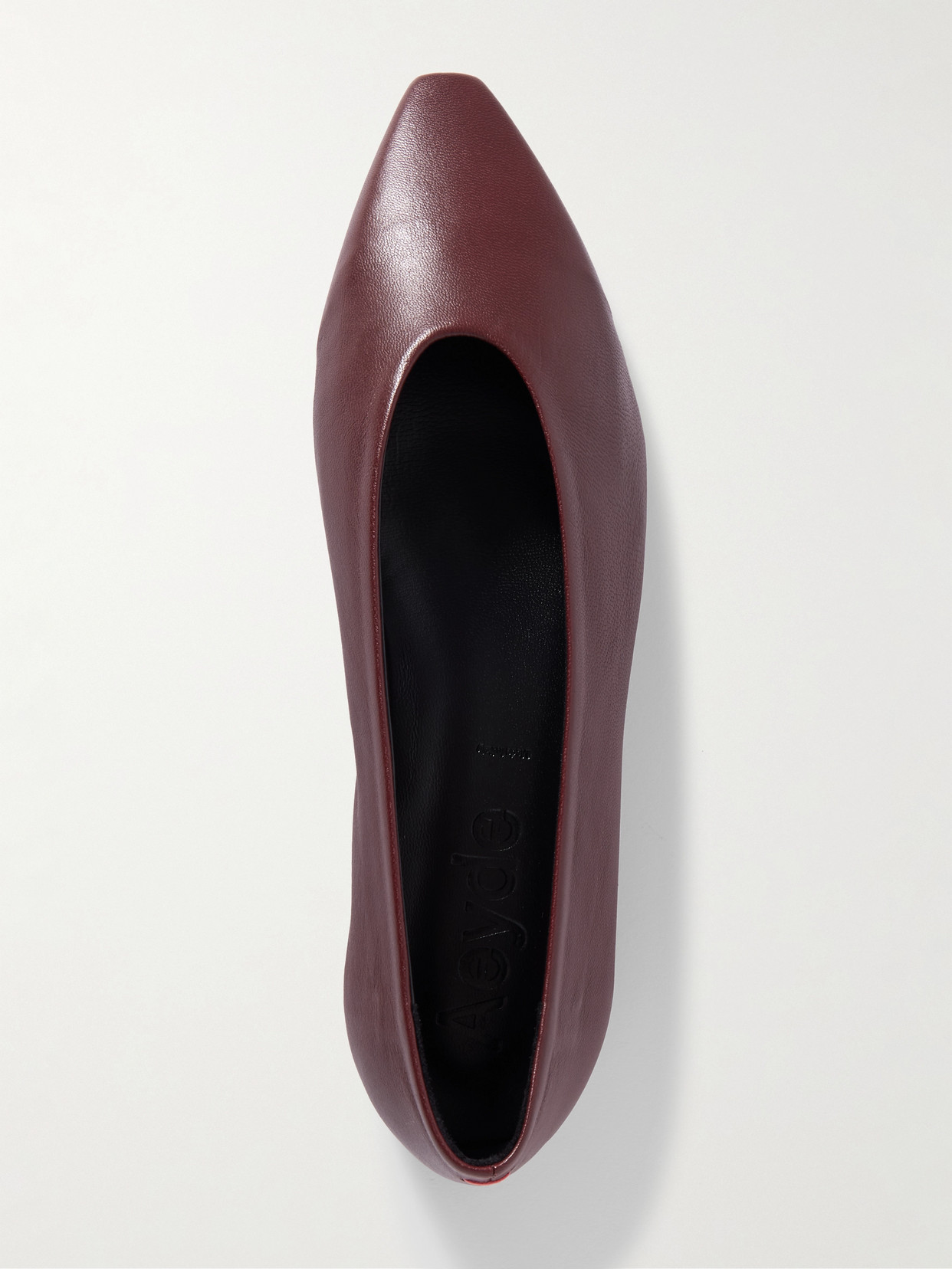 Aeyde Womens Wine Betty Pointed-toe Leather Ballet Flats