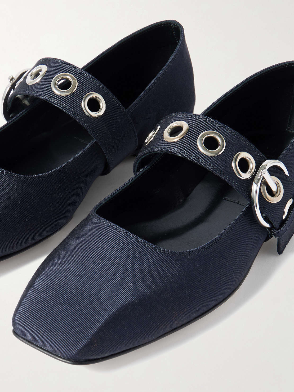 Aeyde Uma Embellished Grosgrain Mary Jane Ballet Flats In Blue