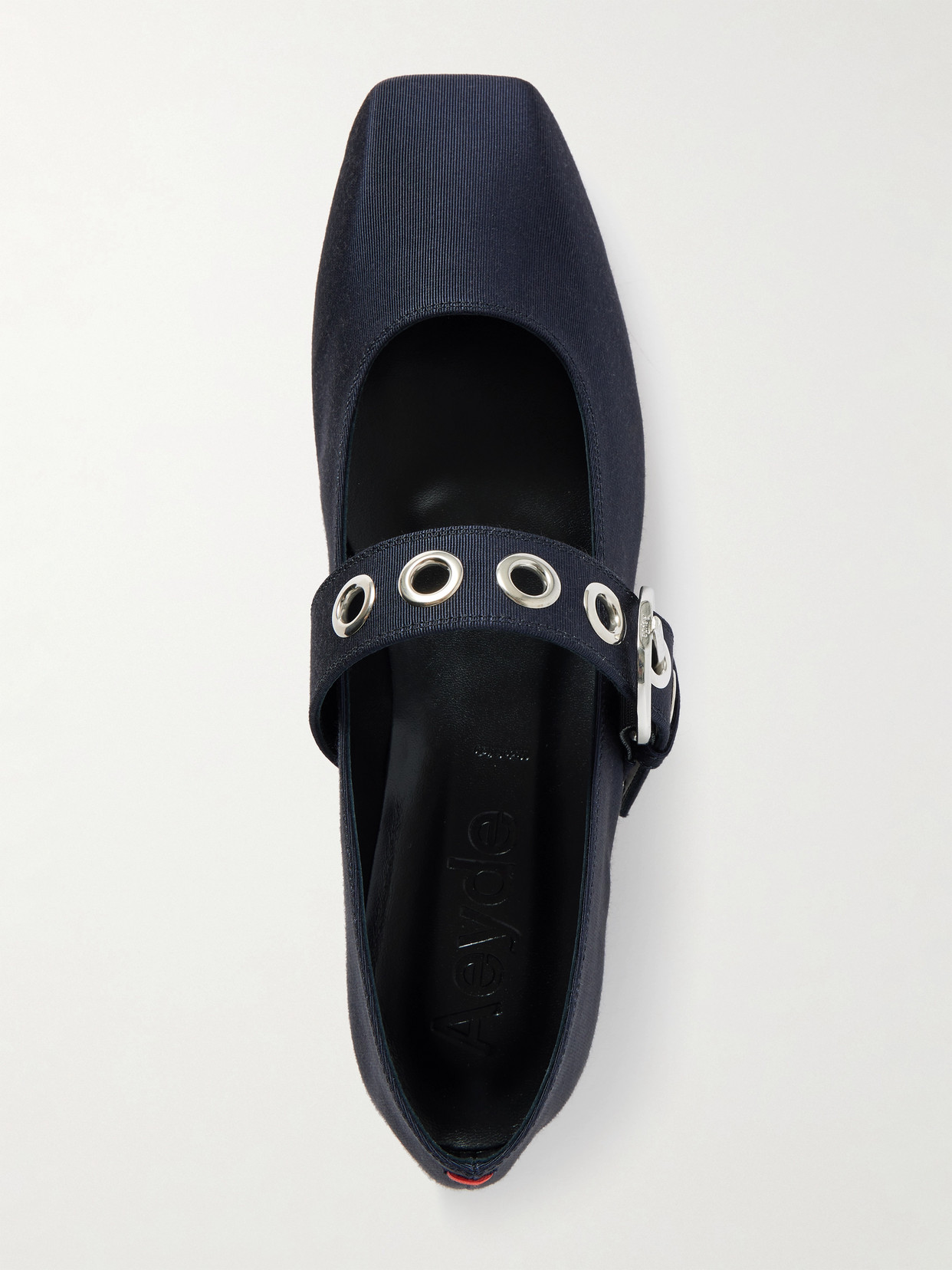 Aeyde Uma Embellished Grosgrain Mary Jane Ballet Flats In Blue