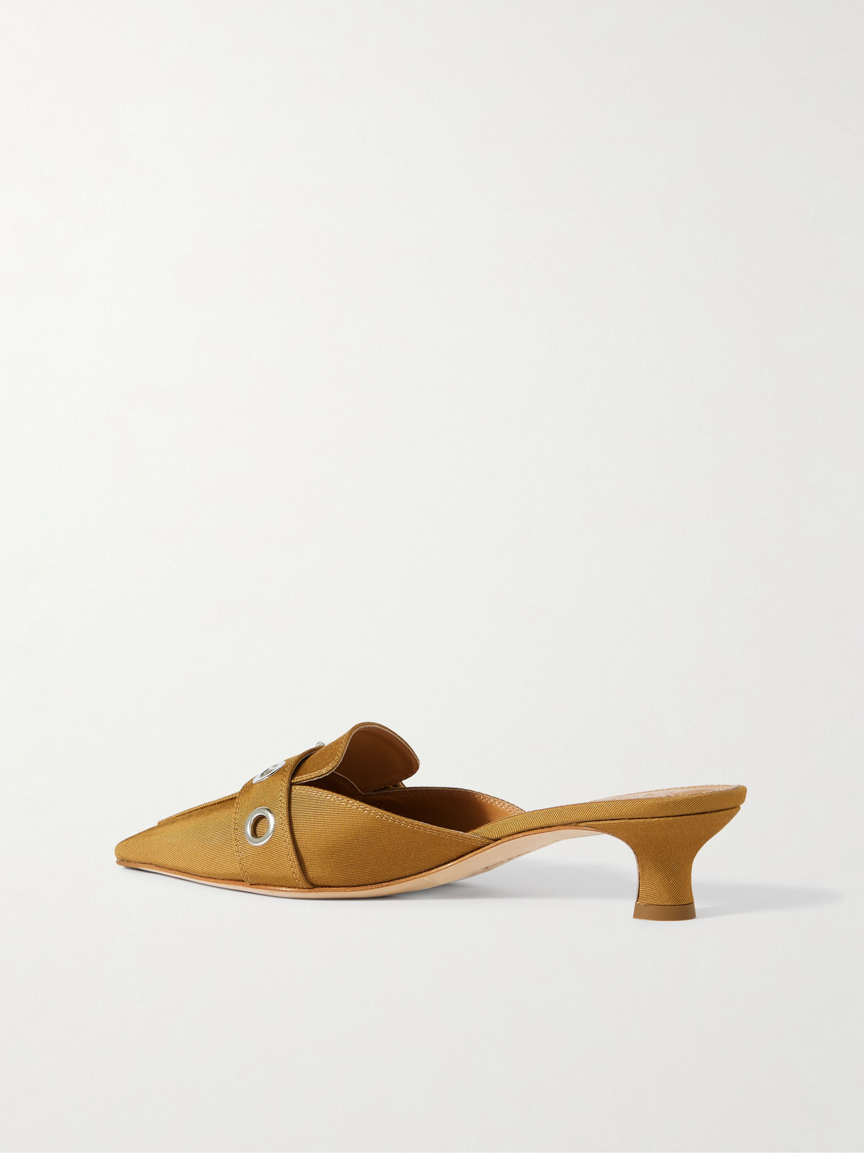 Aeyde Danielle Grosgrain Pointed Toe Mule In Brown