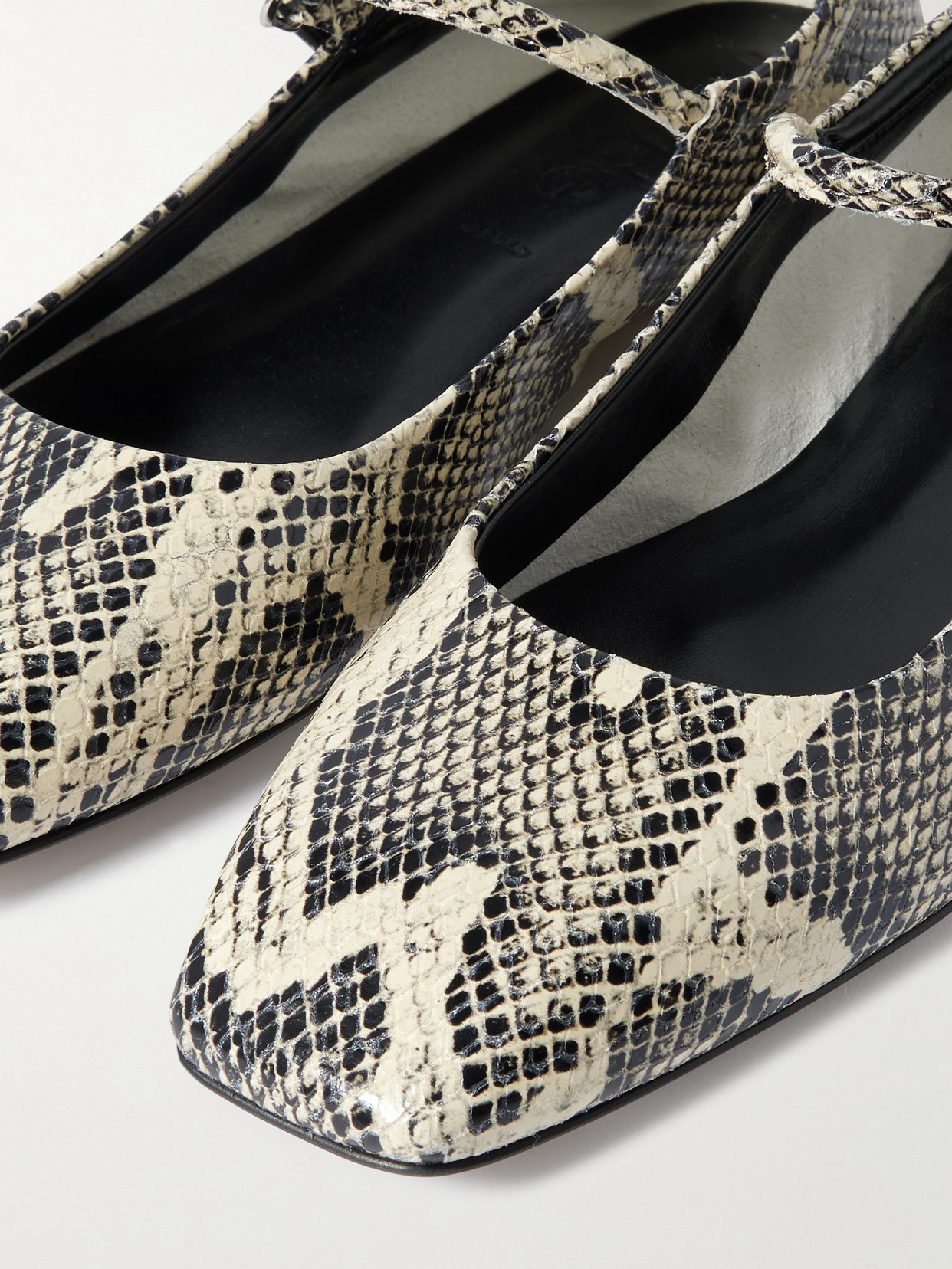 Aeyde Uma Snake Printed Leather Flats In Animal Print
