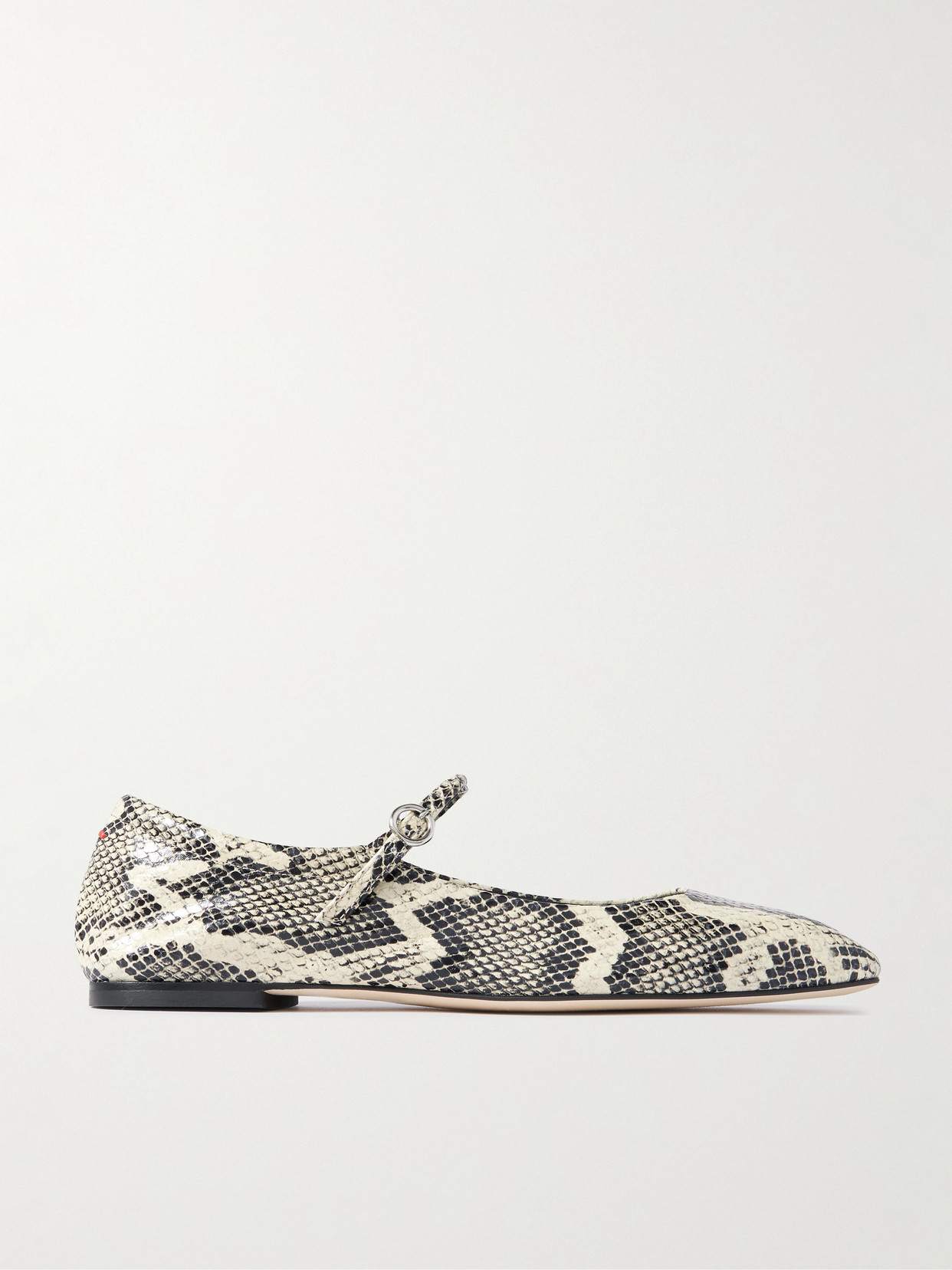 Aeyde Uma Snake Printed Leather Flats In Animal Print