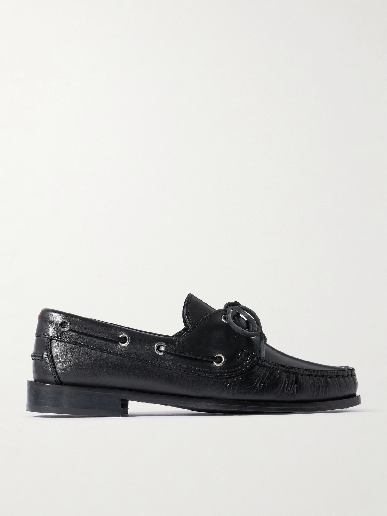 Aeyde - Harris Leather Boat Shoes - Black