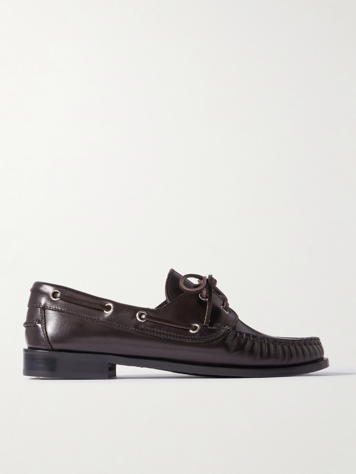 Aeyde - Harris Leather Boat Shoes - Chocolate