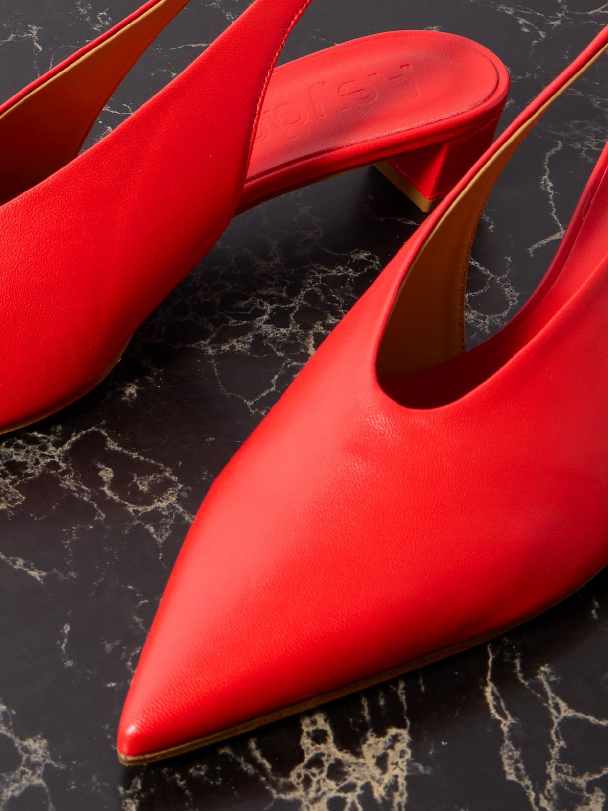 AEYDE OTI LEATHER POINT-TOE SLINGBACK PUMPS