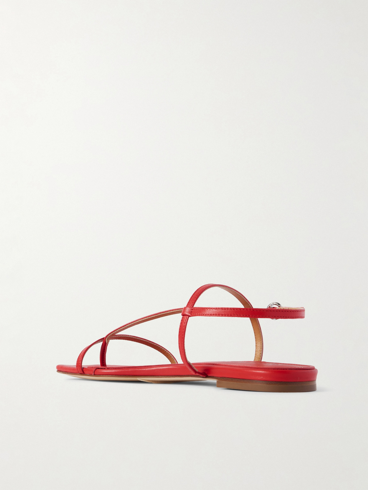 Aeyde Ella Leather Slingback Sandals In Red