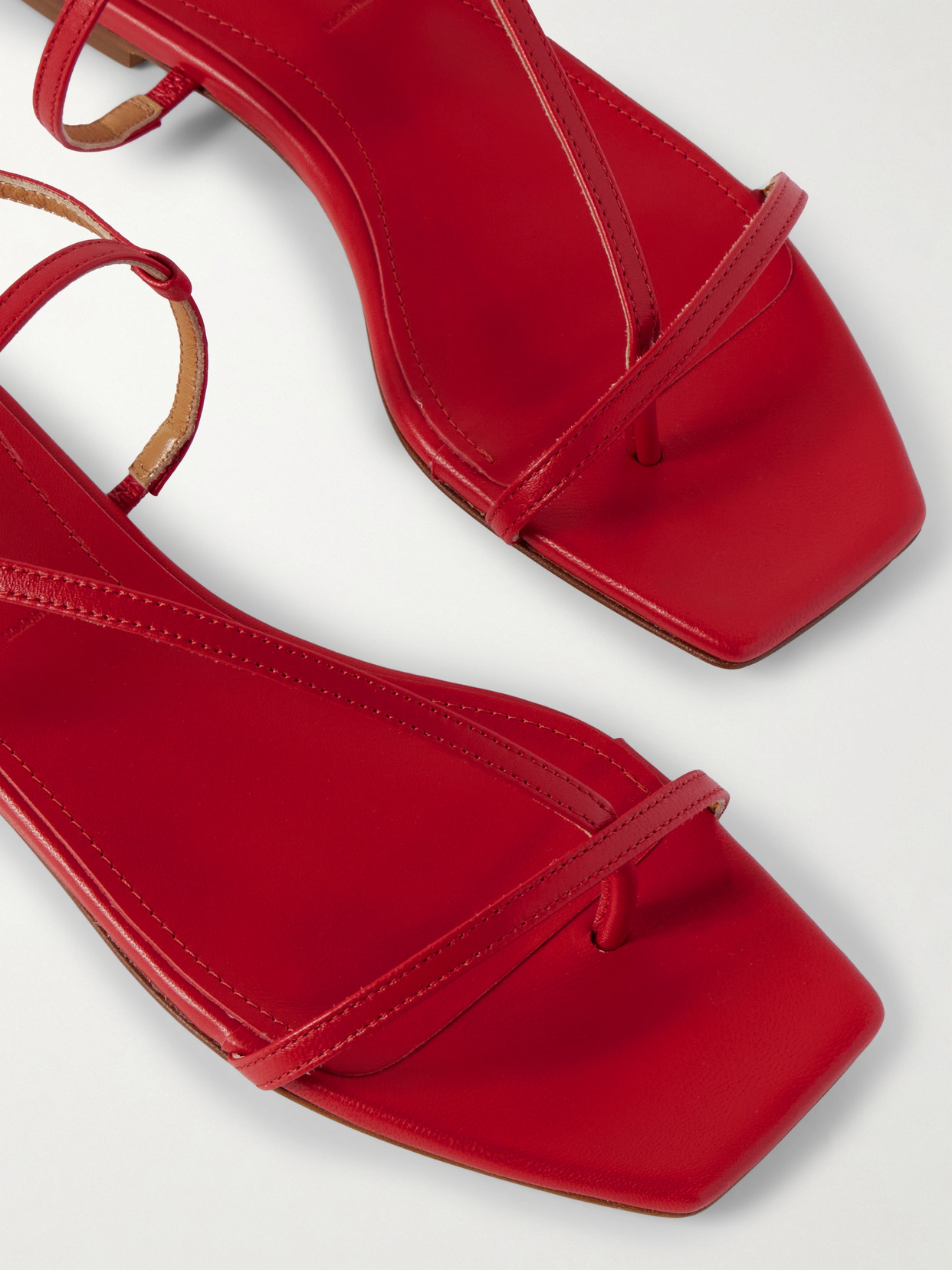 Aeyde Ella Leather Slingback Sandals In Red