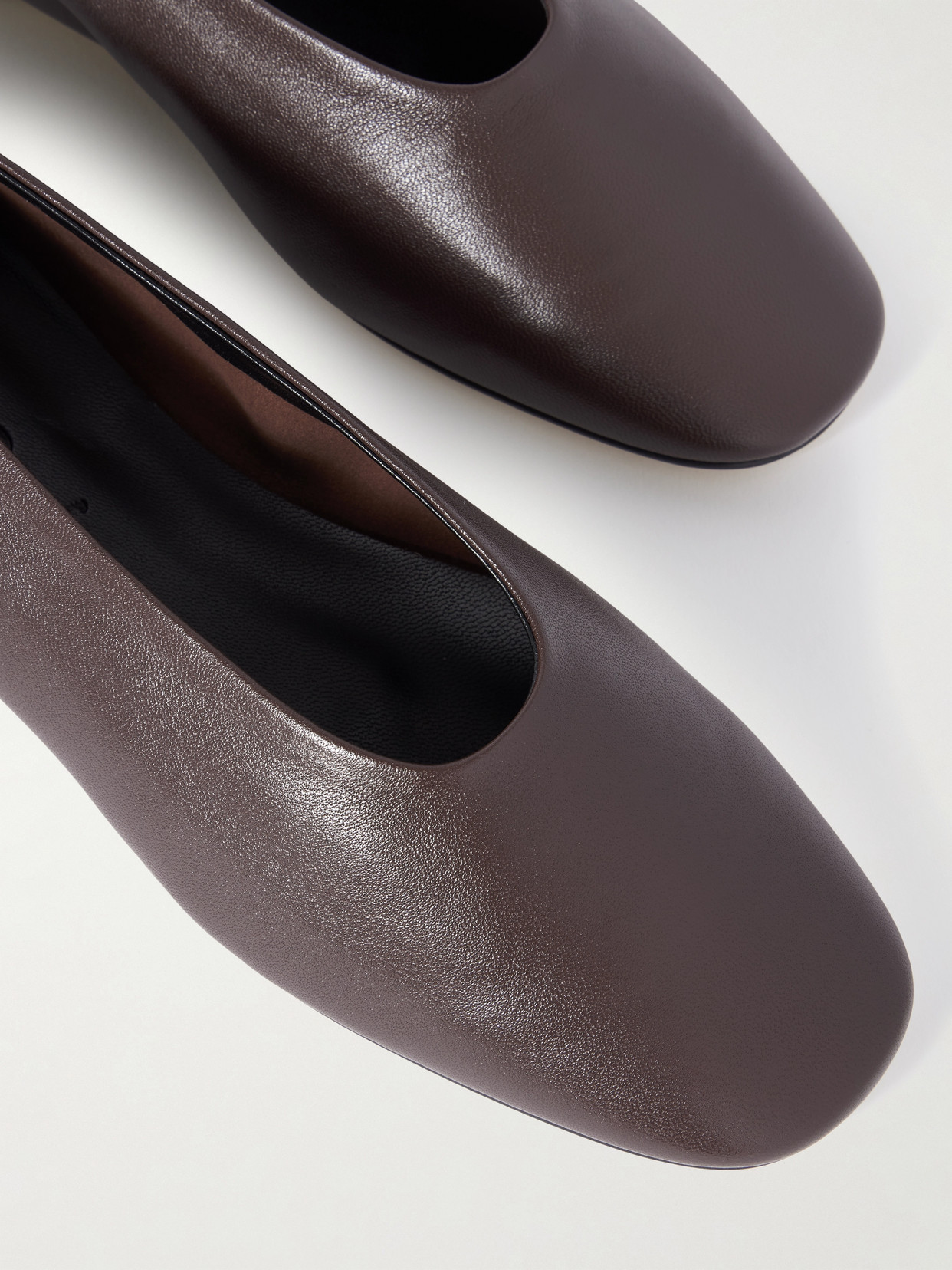 Aeyde Kirsten Leather Ballet Flats In Brown