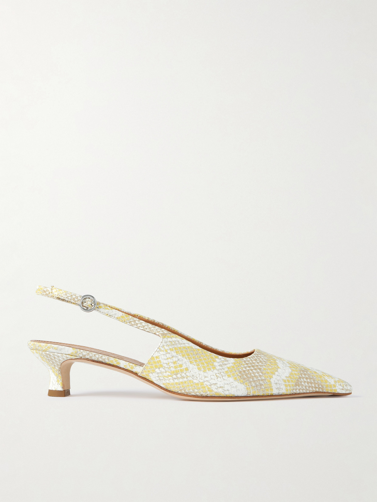 Aeyde Catrina Snake-effect Leather Slingback Pumps In Animal Print