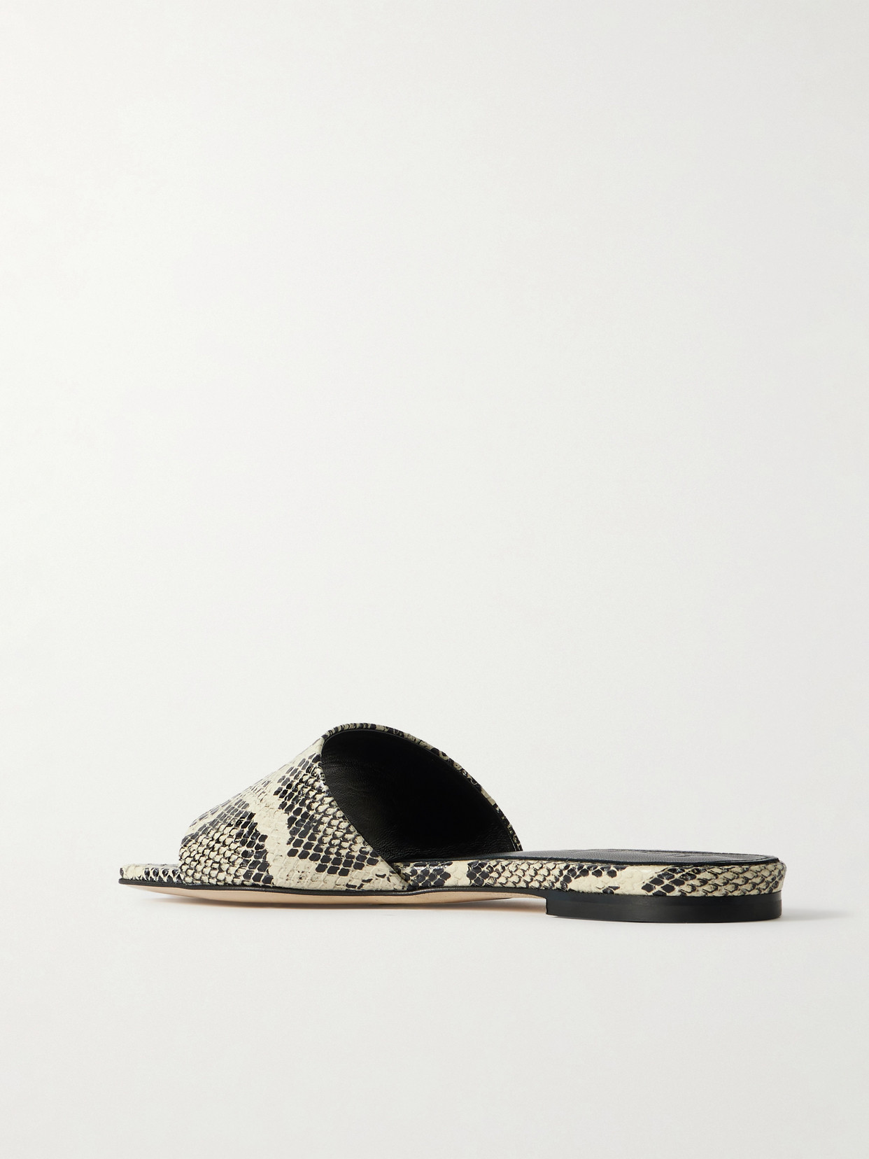 Aeyde Anna Snake-effect Leather Slides In Animal Print