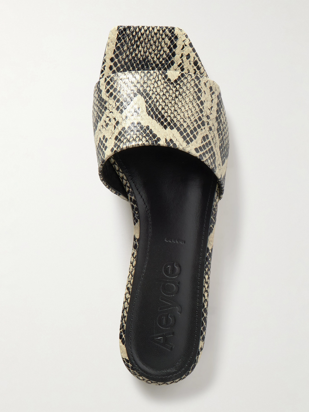 Aeyde Anna Snake-effect Leather Slides In Animal Print