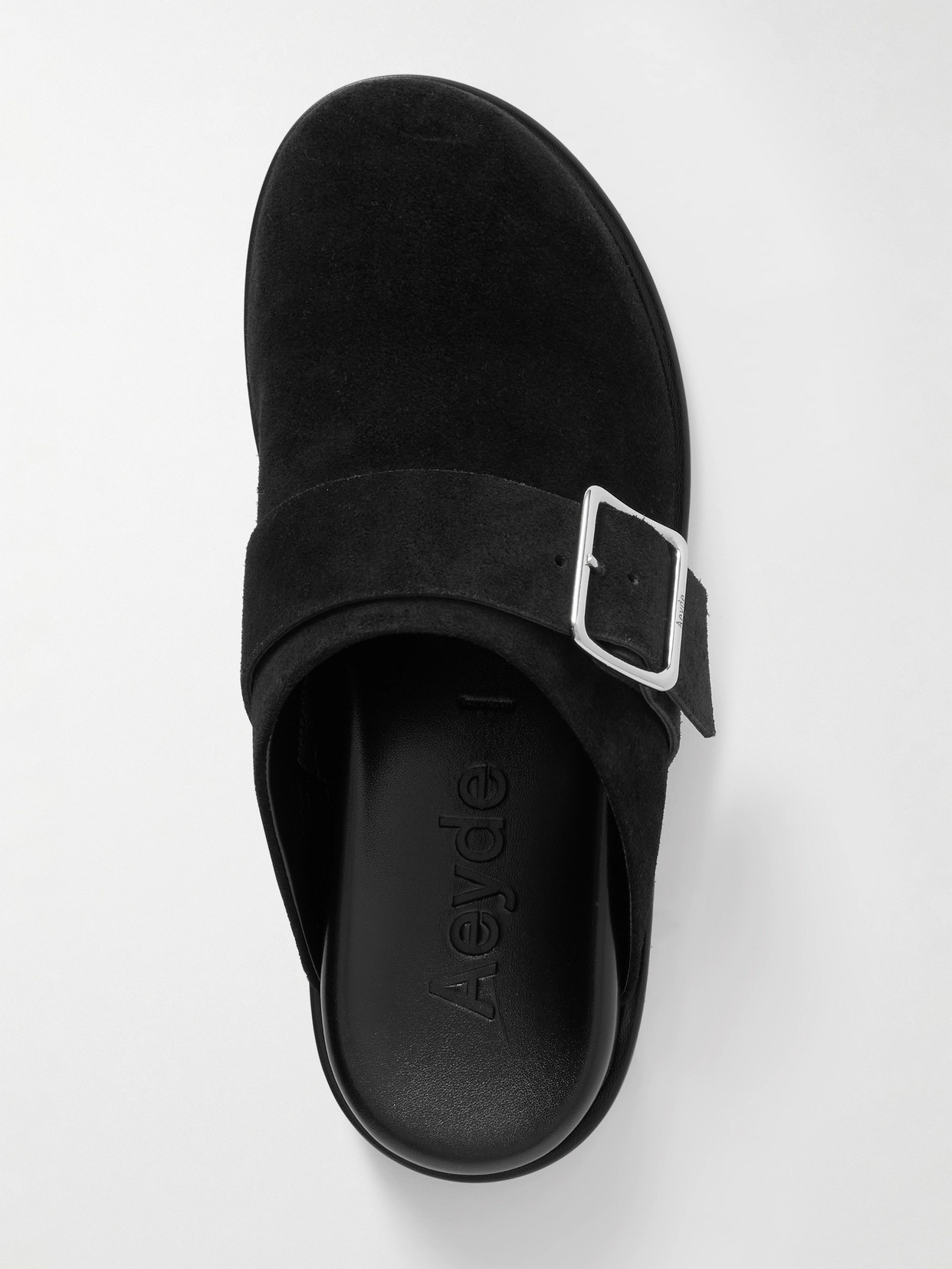 Aeyde Finja Suede Slides In Black