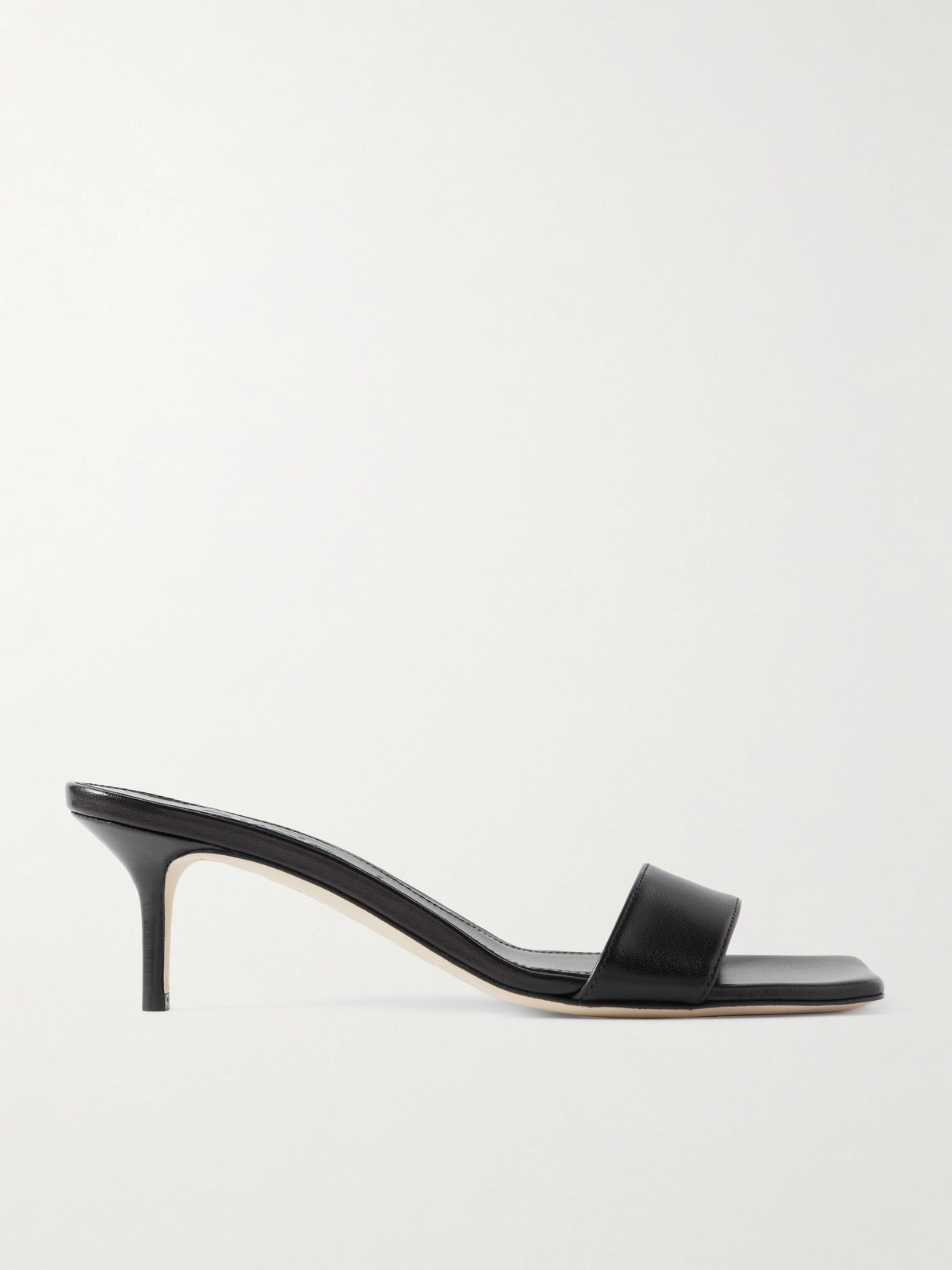 Aeyde Brown Ilvy Kid Suede Leather Mules In Black