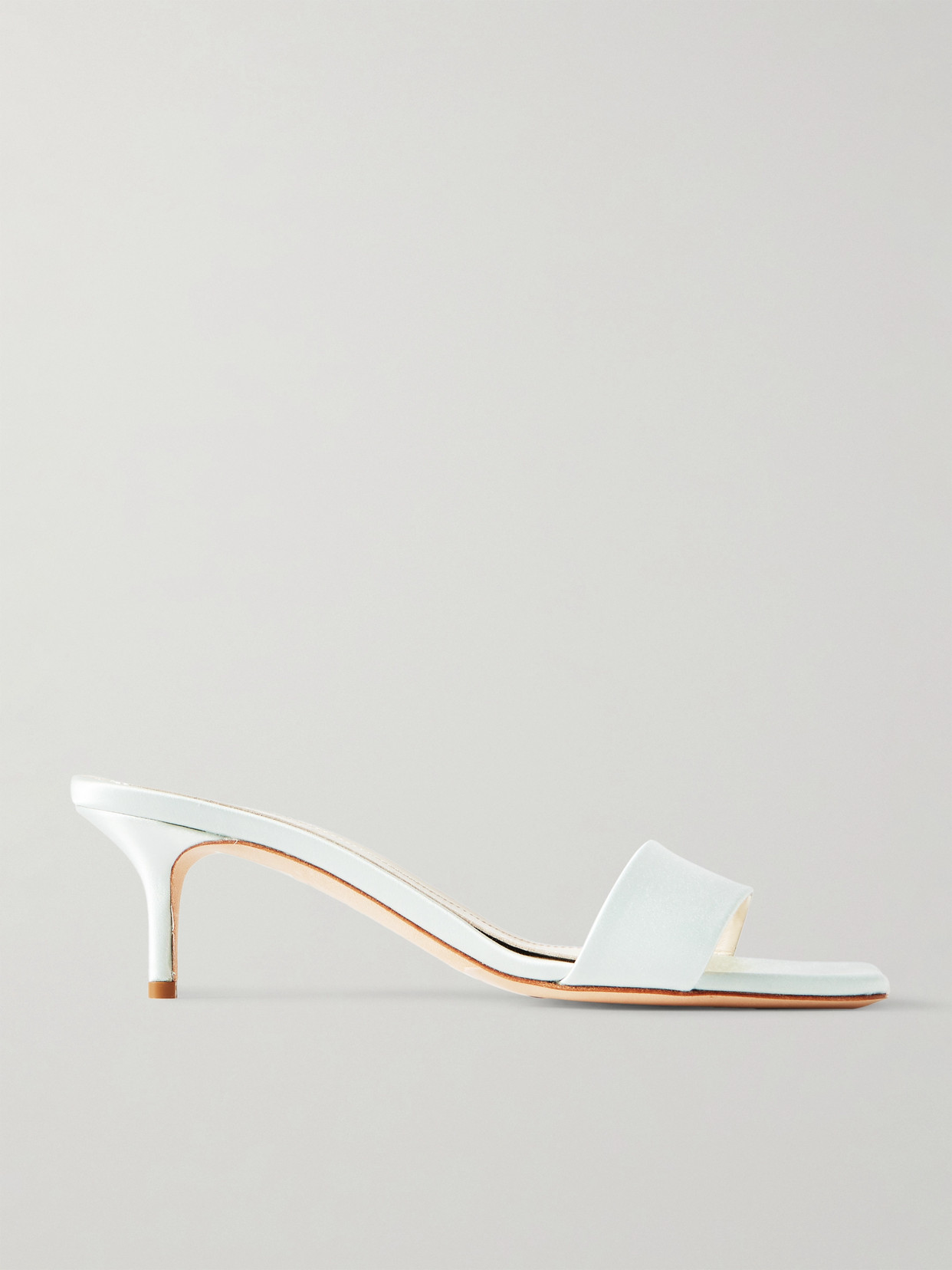 Aeyde 55mm Ilvy Satin Mules In Cloud