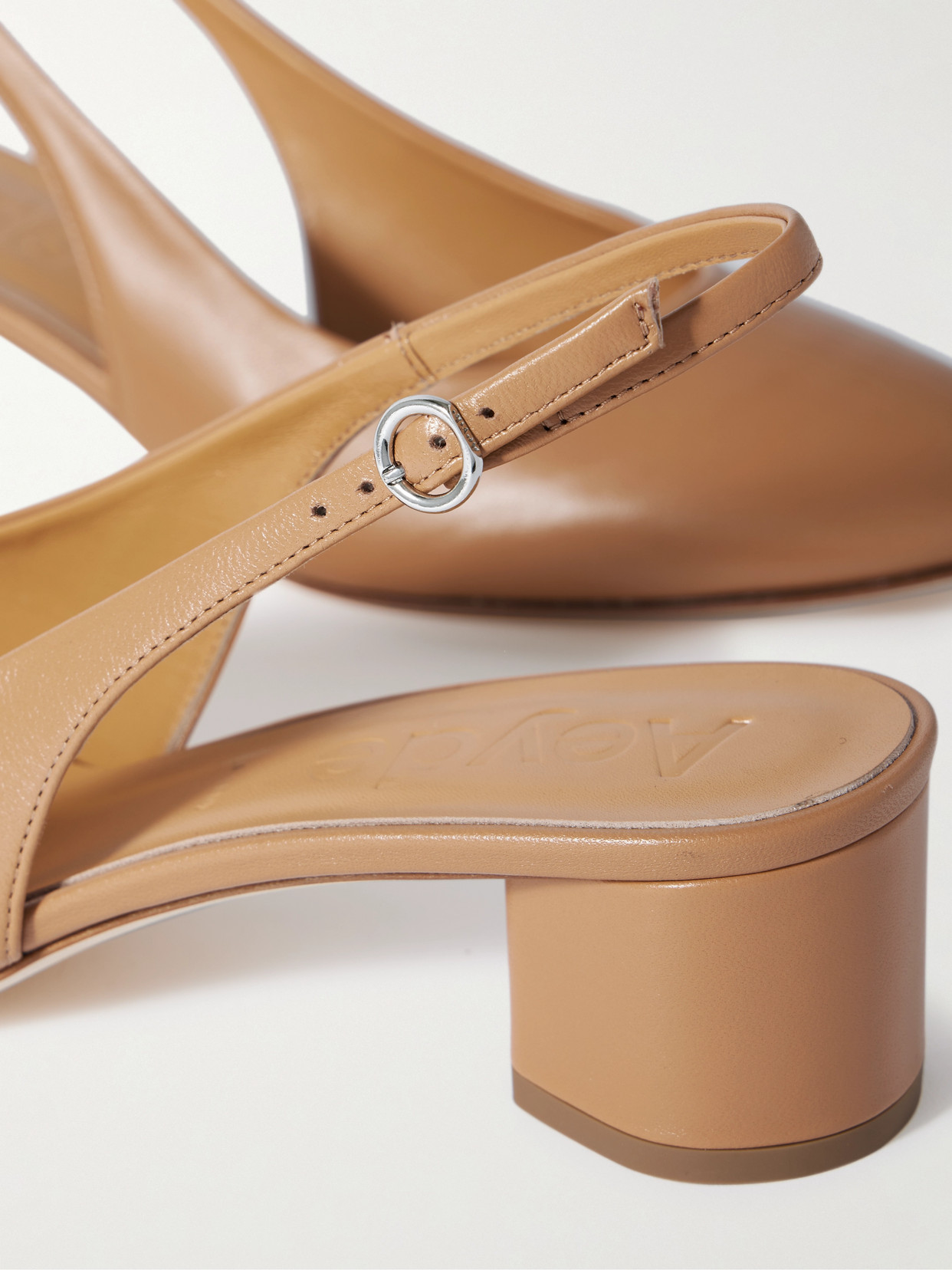Aeyde Aeydē Romy Slingback Heeled Pumps In Brown