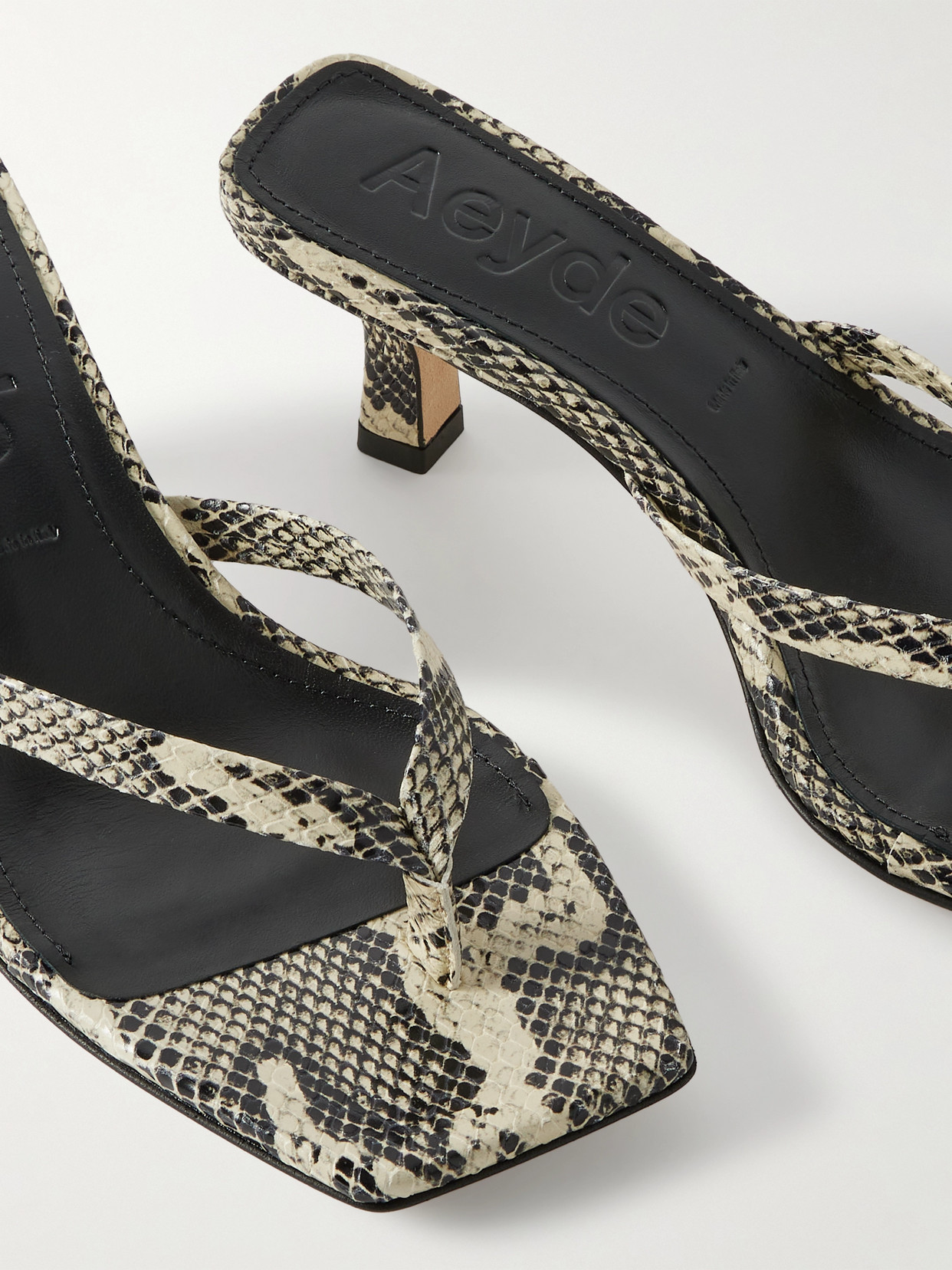 Shop Aeyde Wilma Snake-effect Leather Sandals In Animal Print