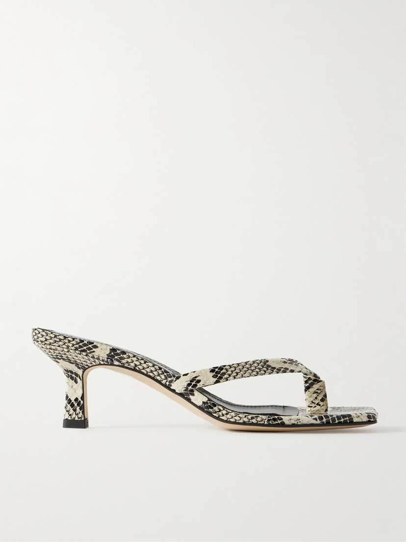 aeyde Wilma Snake-effect Leather Sandals