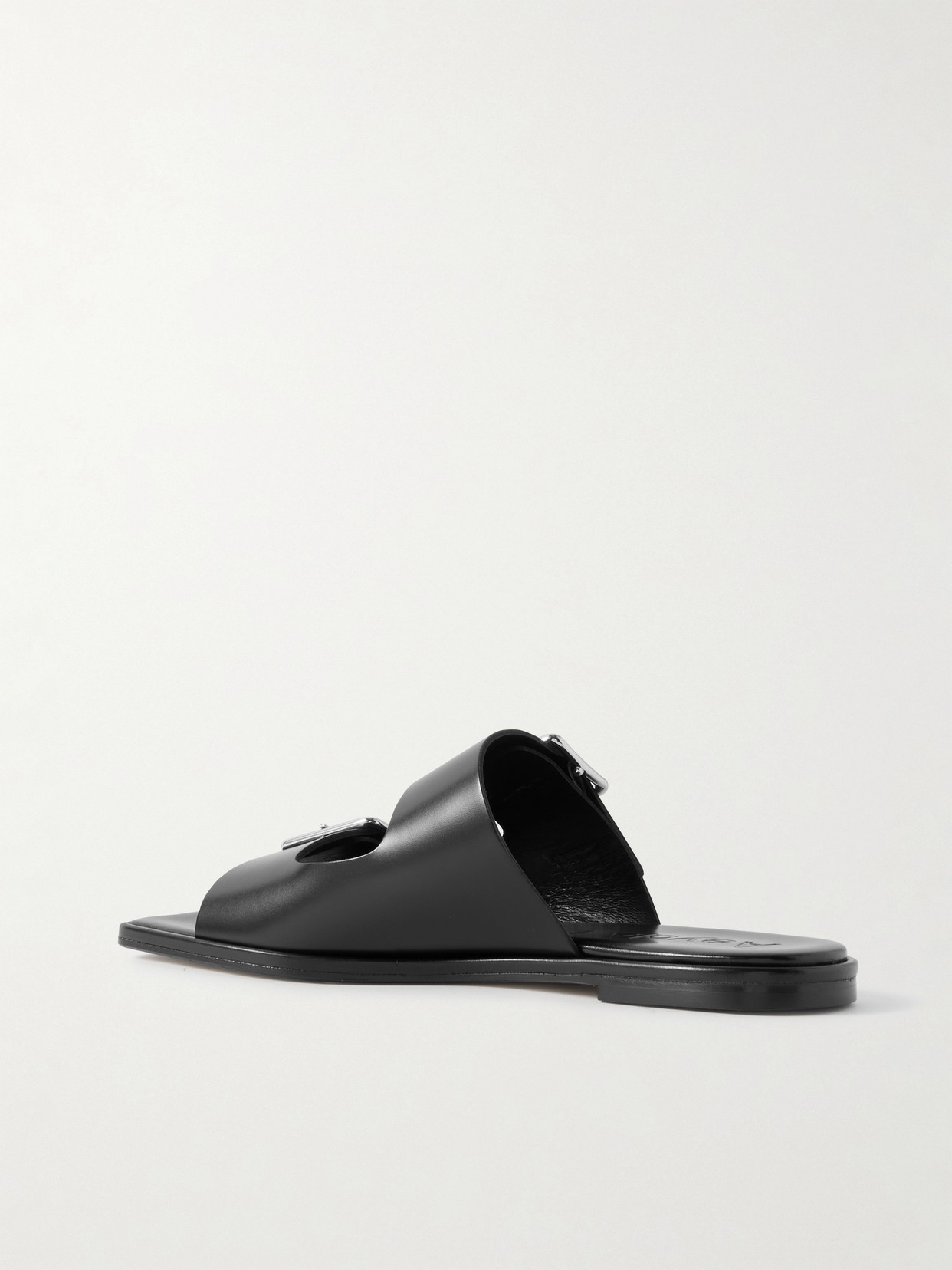 Aeyde Tonya Leather Sandals With Double Strap In Black