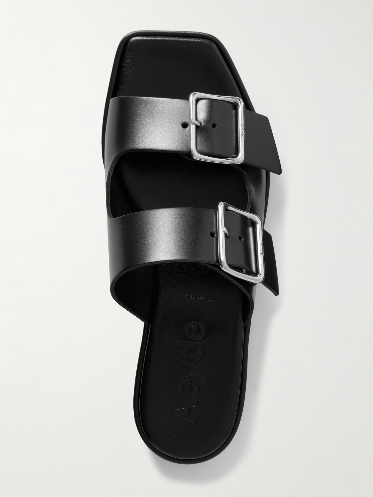 Aeyde Tonya Leather Sandals With Double Strap In Black