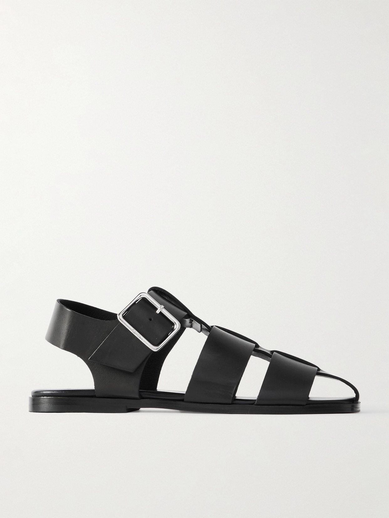 Aeyde Strappy Open Toe Flat Sole Sandals In Black