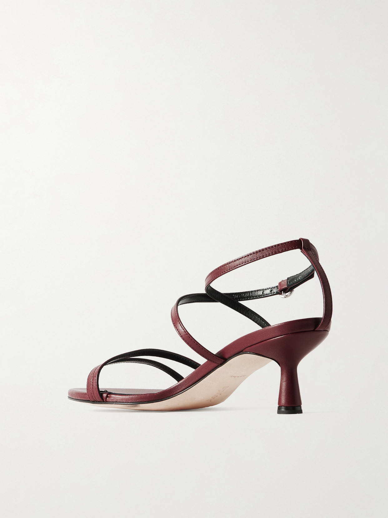 Aeyde Maeve Leather Sandals In Burgundy