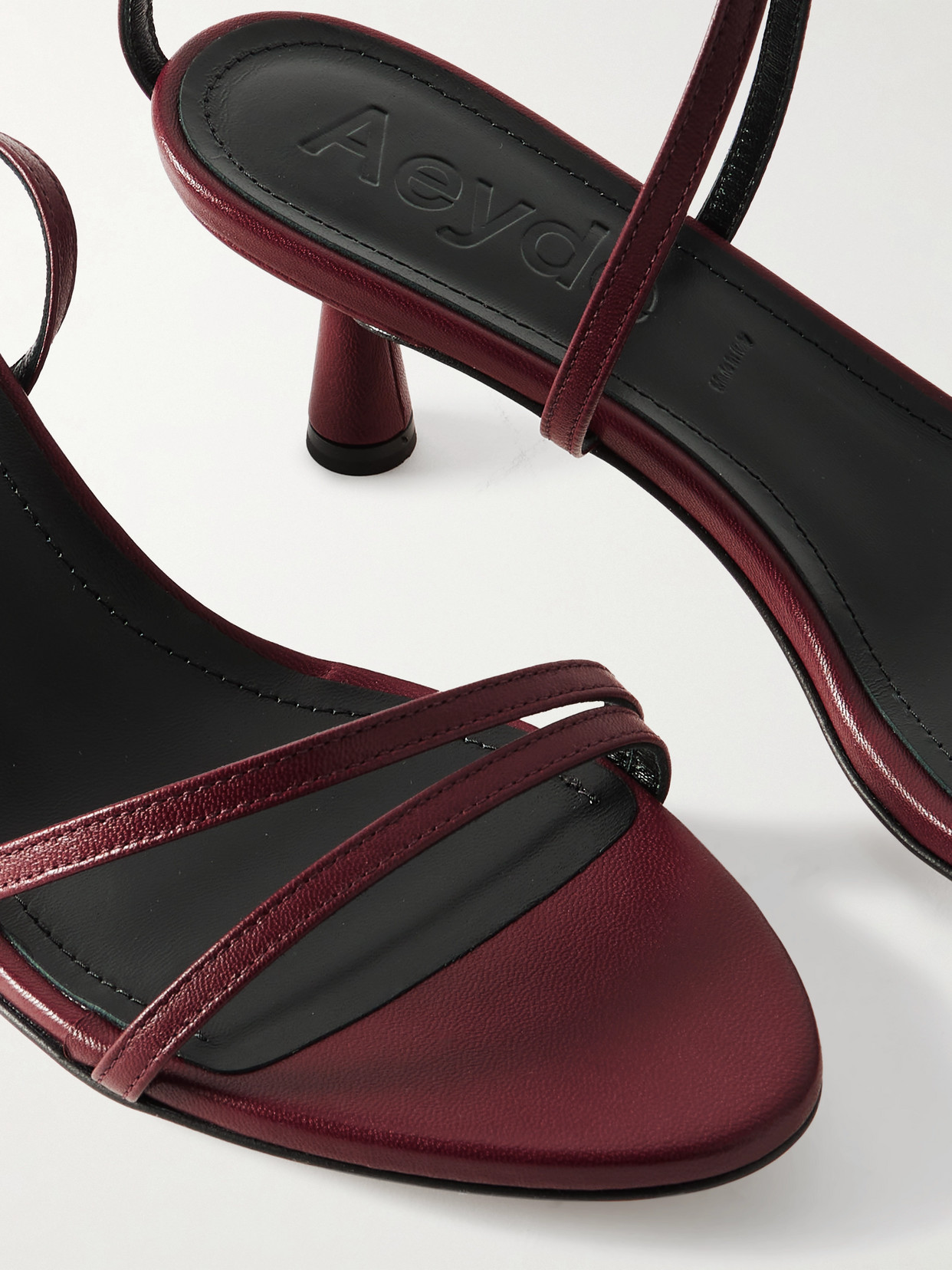 Aeyde Maeve Leather Sandals In Burgundy