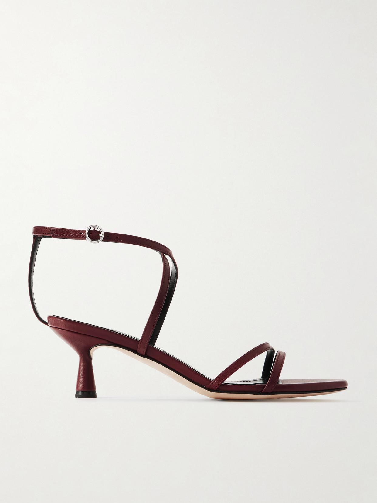 Aeyde Maeve Leather Sandals In Burgundy