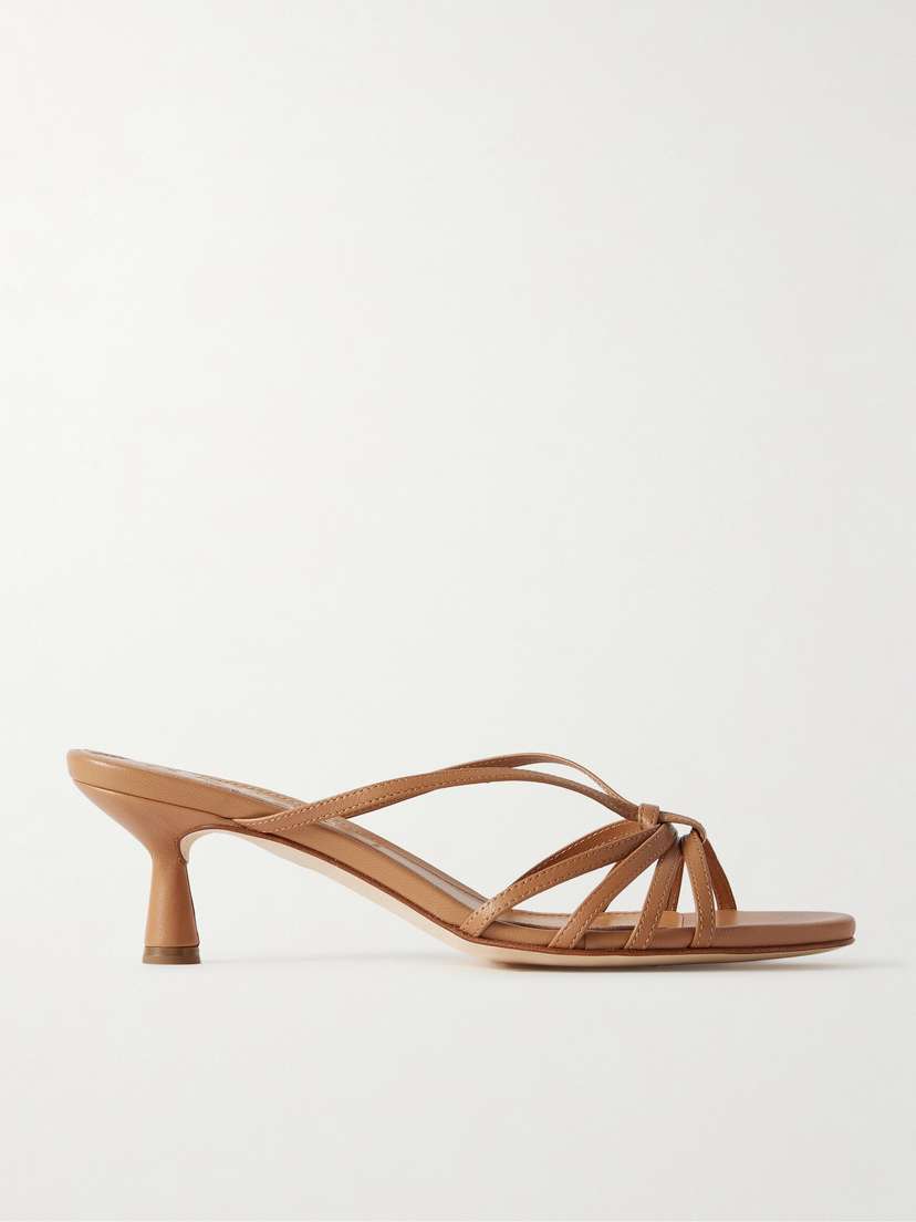 aeyde Abby Knotted Leather Sandals