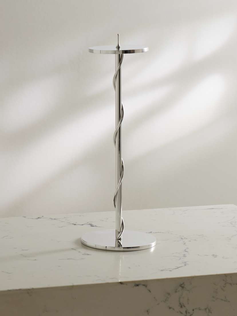 Fourth Street Spiral Silver-tone Metal Candleholder