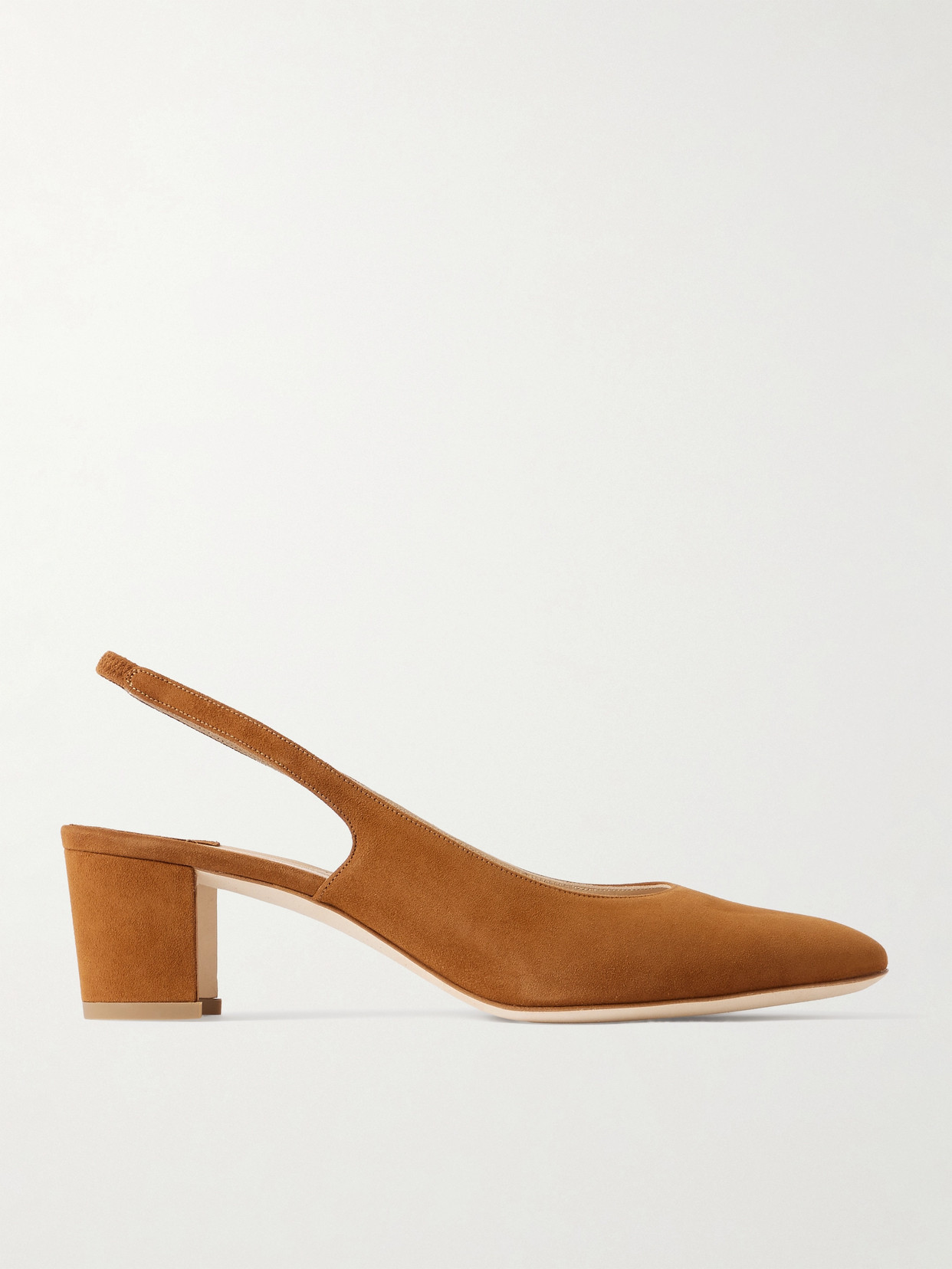 Manolo Blahnik Allurasan 50 Suede Slingback Pumps In Brown