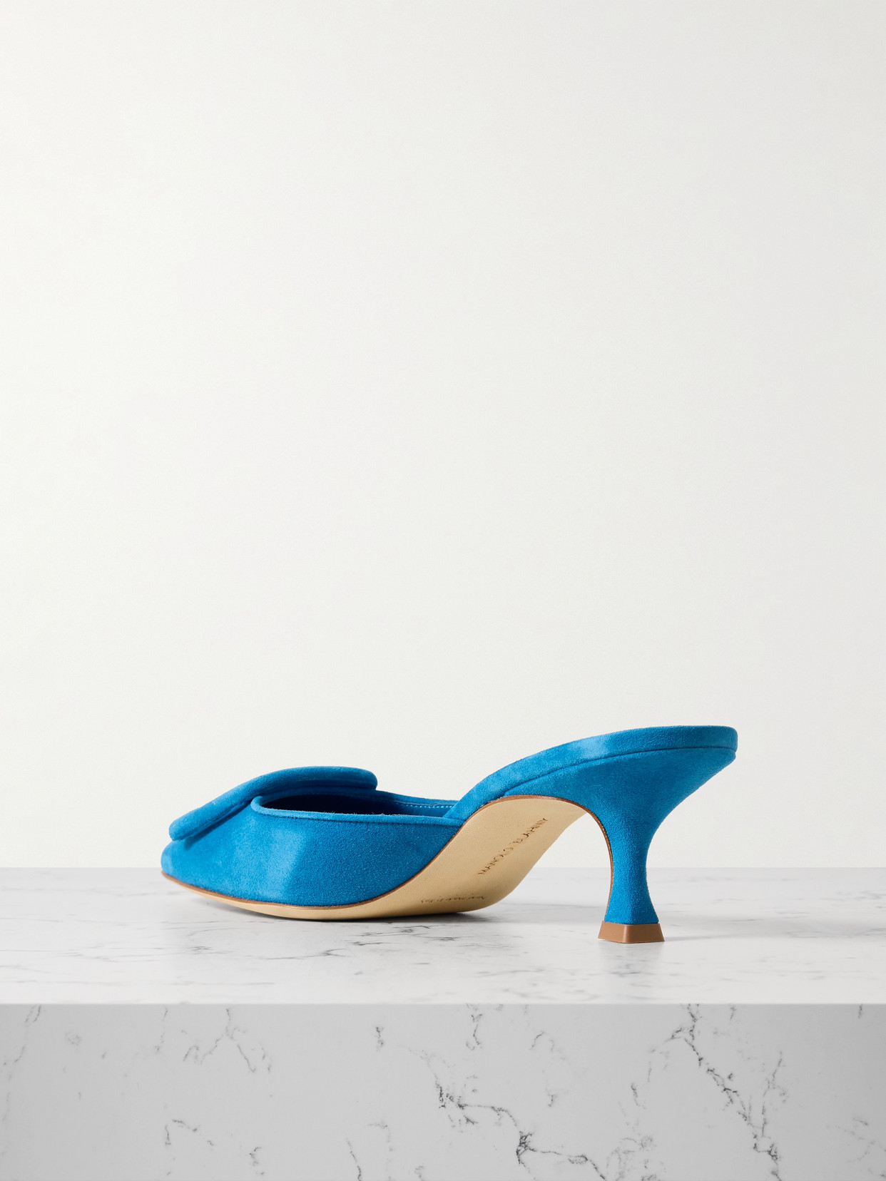 Manolo Blahnik Maysale High-heeled Muller Shoes In Blue