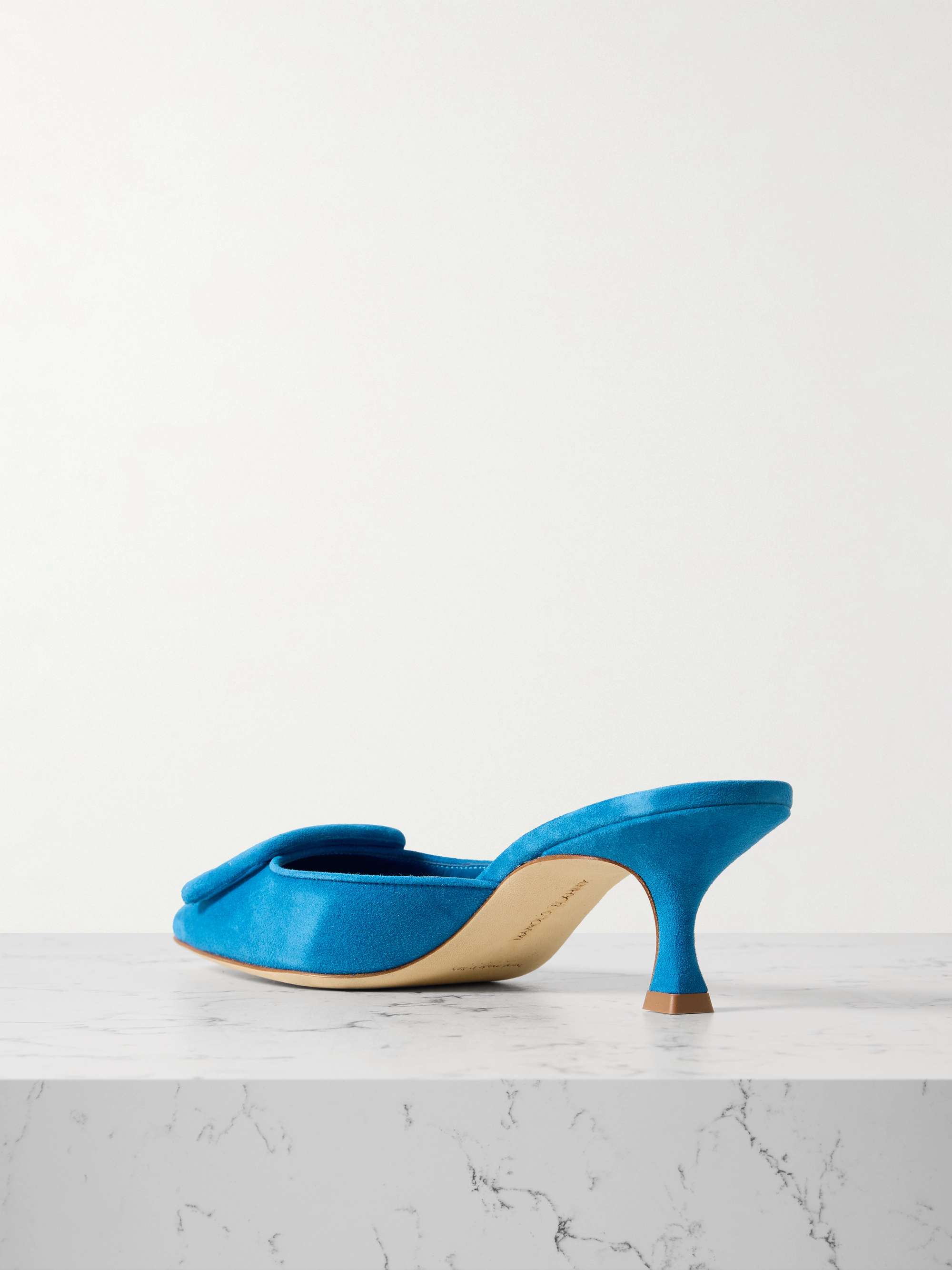MANOLO BLAHNIK Maysale 50 搭扣绒面革穆勒鞋
