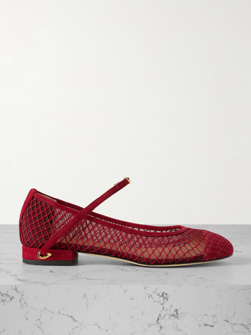 JENNIFER CHAMANDI Paolo 20 suede and mesh ballet flats