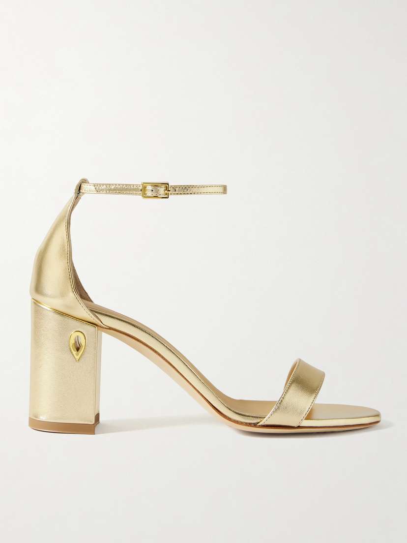 Jennifer Chamandi Massimiliano 85 Metallic Leather Sandals