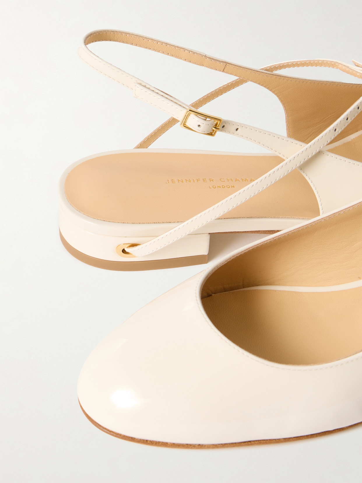 JENNIFER CHAMANDI MATTIA 20 PATENT-LEATHER SLINGBACK FLATS