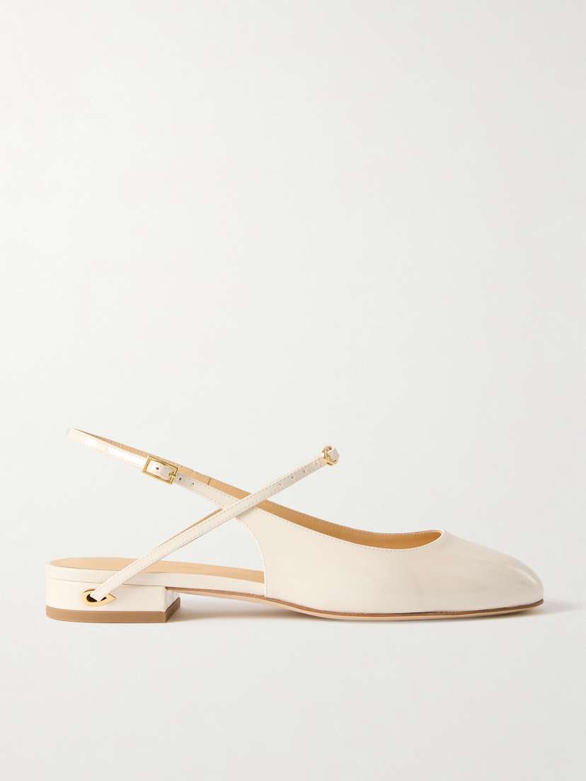 Jennifer Chamandi Mattia 20 Patent-leather Slingback Flats