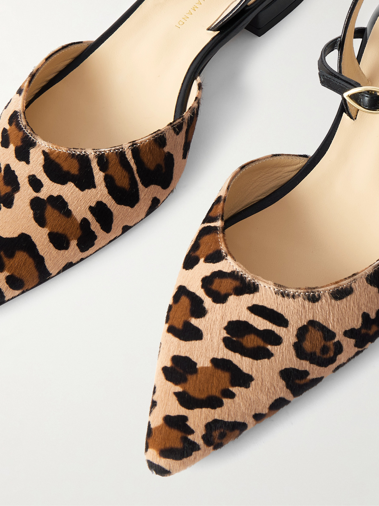 JENNIFER CHAMANDI VITTORIO 20 LEOPARD-PRINT CALF HAIR AND LEATHER SINGBACK FLATS