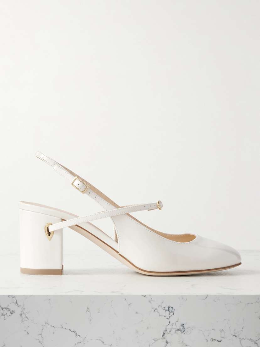 Jennifer Chamandi Mattia 65 Patent-leather Slingback Pumps